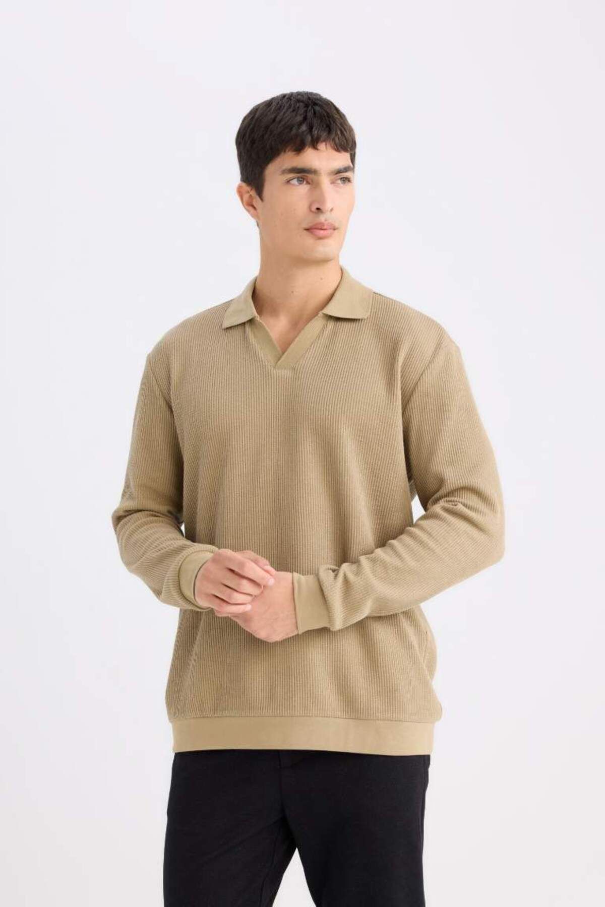 DeFacto-New Season Regular Fit Polo Neck Sweatshirt 3