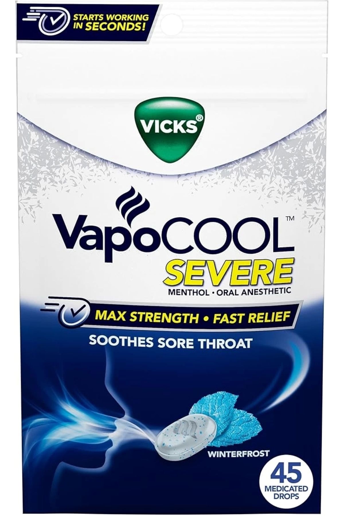 Candy Vapocool Severe Menthol Oral Anesthehıc Max Strength Fast Relief 45 Drops