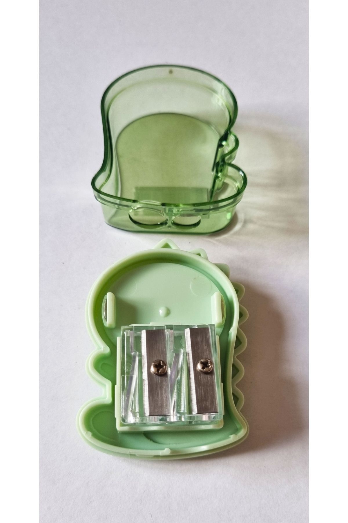 Modellino-Large Dinosaur Pattern - 2-Input Micro Pencil Sharpener with Colorful Beads Garbage Tank Mk-4045 3