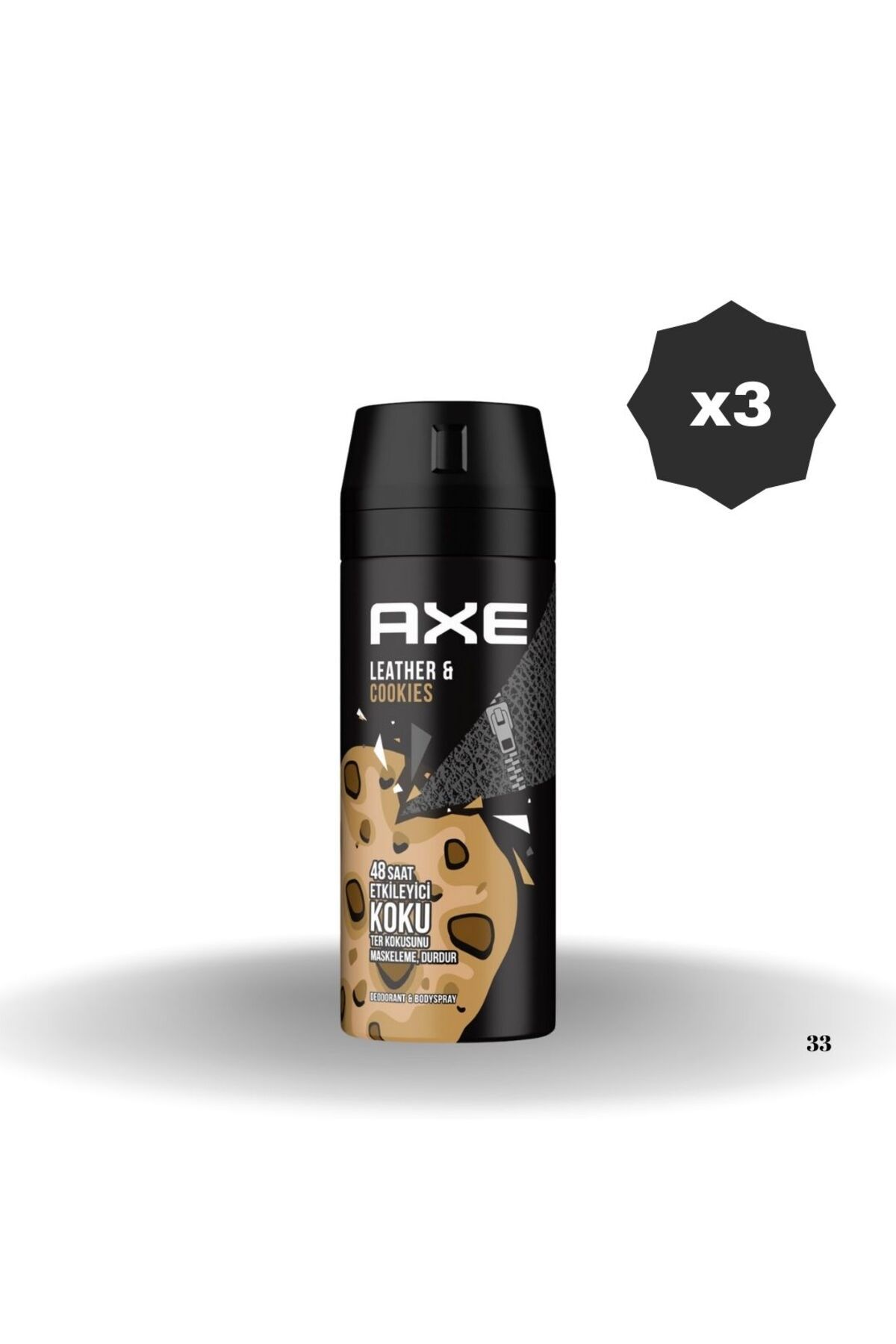 Axe DEODORANT LEATHER COOKİES 150 ML - (3 ADET)