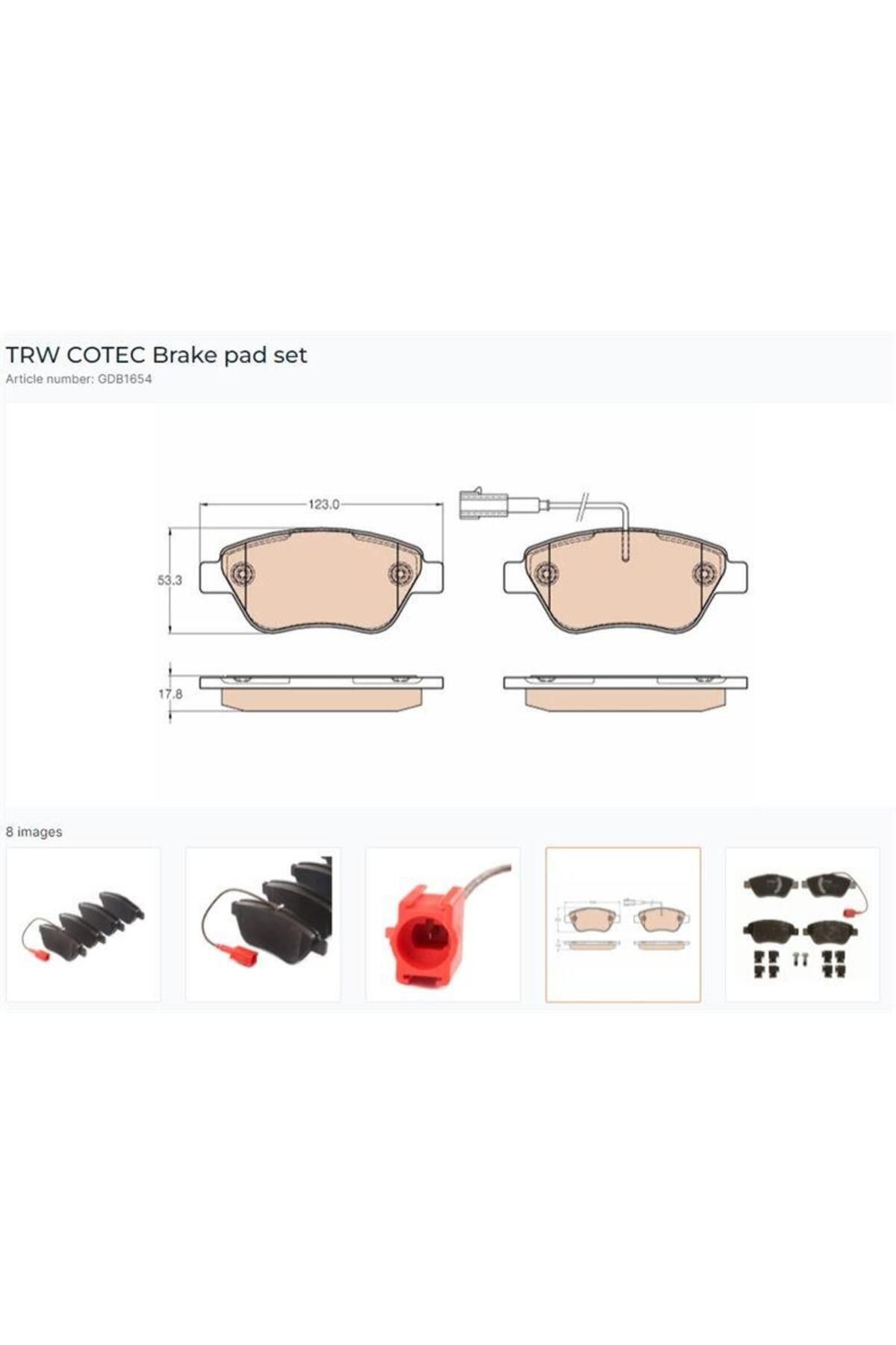 TRW-Fiorino-G.Punto-Bipper-Corsa-Nemo 1.3 06 Front Pads Doblo - Single Spring Linea 1.3 07 1