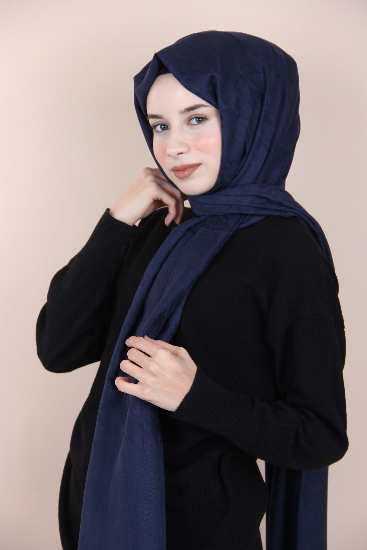 ipekevi LACİVERT İpekevi Blend Şal 5677