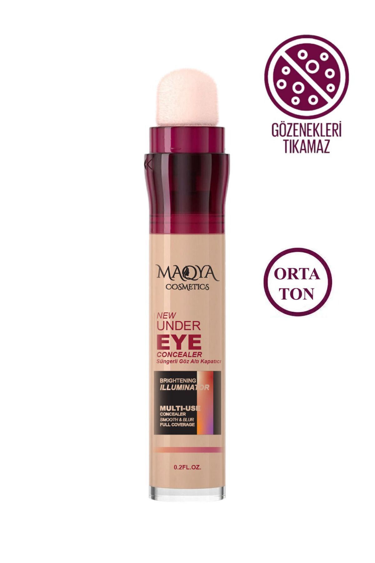 MAQYA Cosmetics Yoğun Kapatıcı Besleyıcı Aydınlatıcı Süngerli Gözaltı Kapatıcı/concealer (AÇIKORTA TON)-7