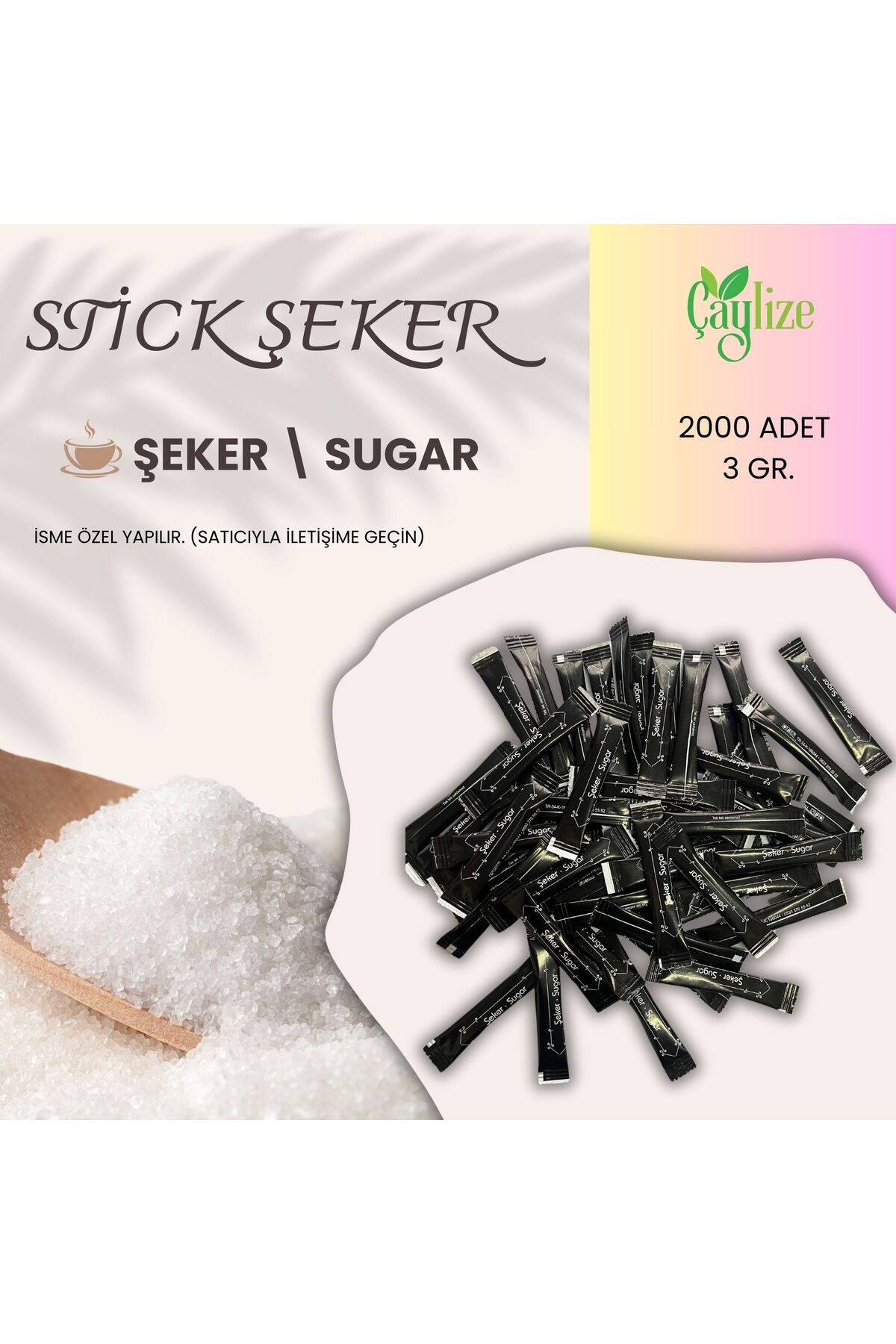 ÇAYLİZE doğadan size STİCK ŞEKER 3 GR X 2000ADET