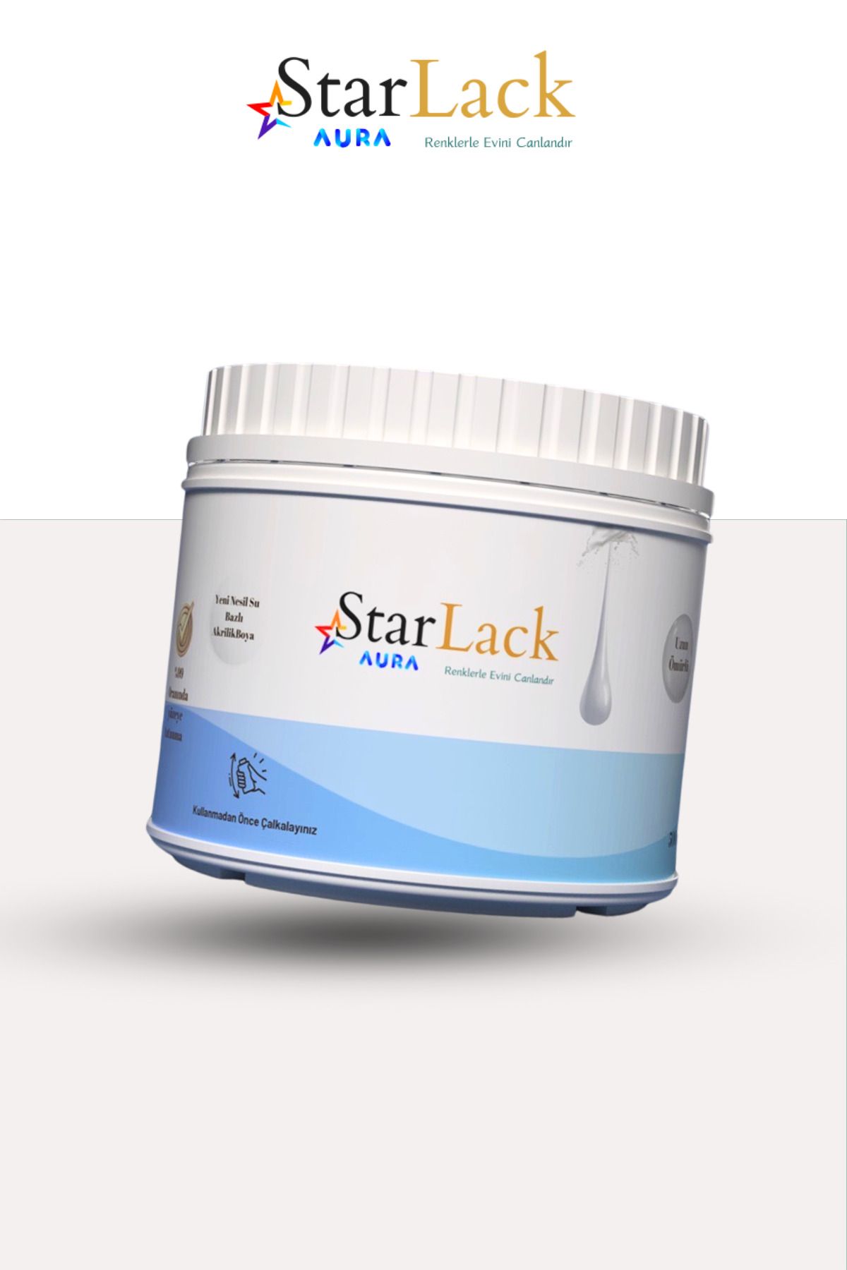 starlack Aura 500ml Akrilik Su Bazlı Hobi Dönüşüm Boyası ( Tezgah-fayans-dolap-cam-plastik-ahşap-kapı )