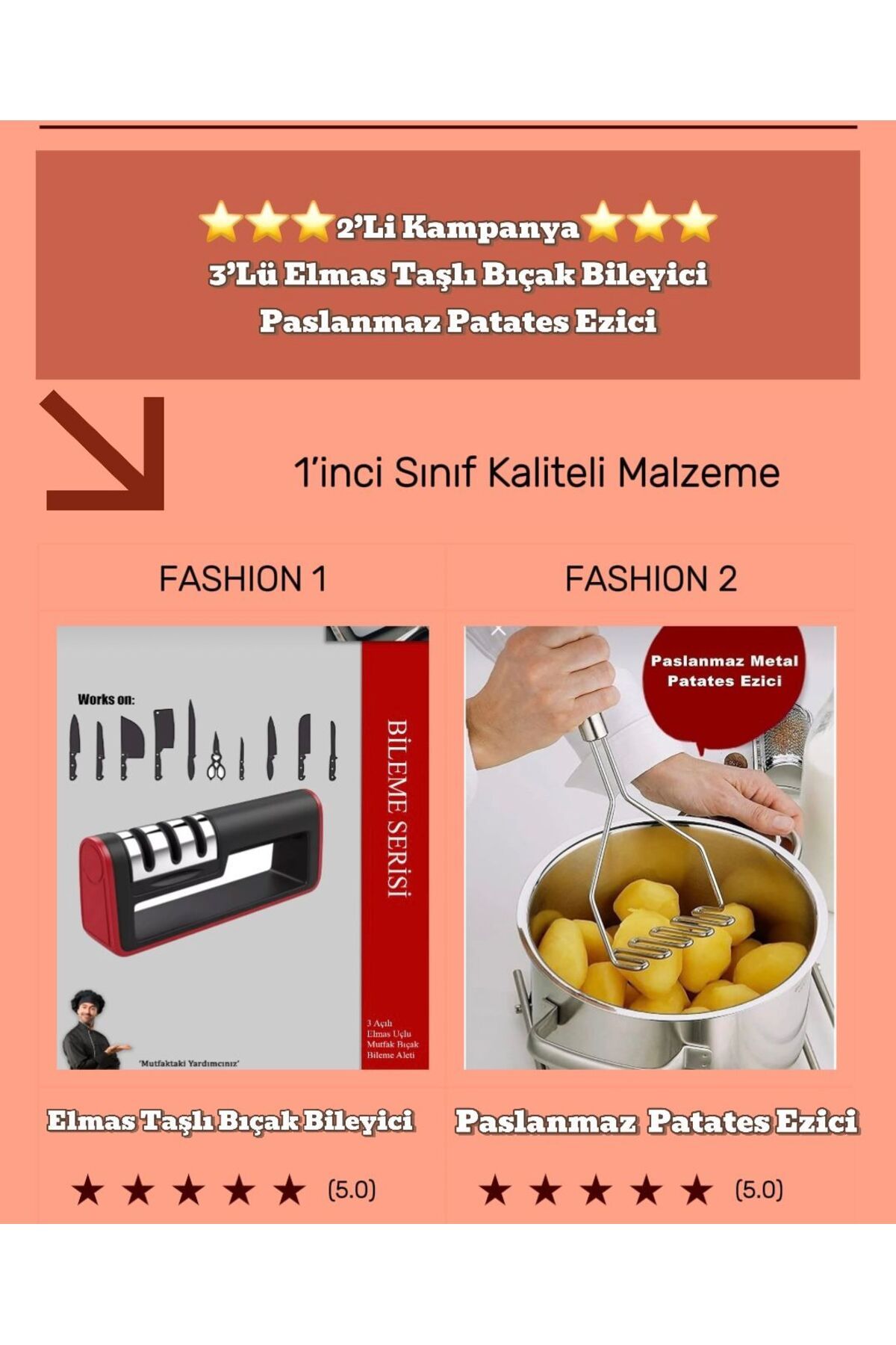 MorBebe 2'Li Set Patates Ezici ve Bıçak Bileyici