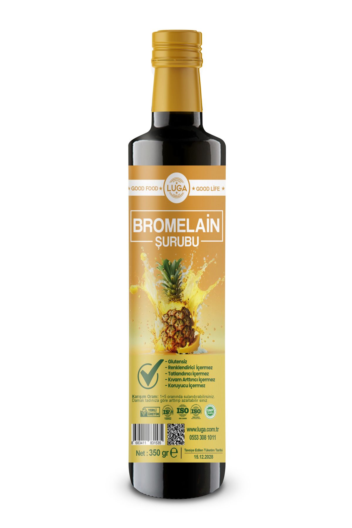 Luga Bromelain Ananas İçeren Detox Şurubu (koenzim Q10 Ve L-karnitin İlaveli)