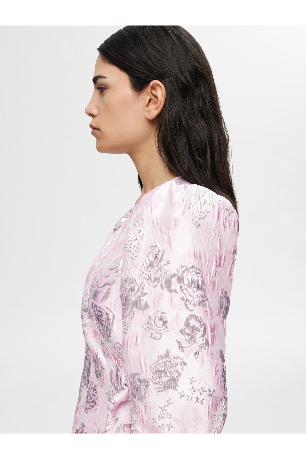 Selected Femme-Wickelkleid Geblümtes Jacquard 6