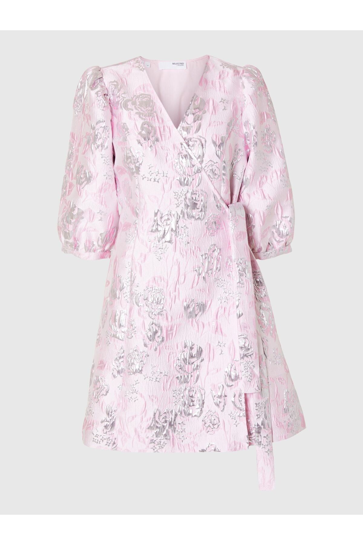 Selected Femme-Wickelkleid Geblümtes Jacquard 2
