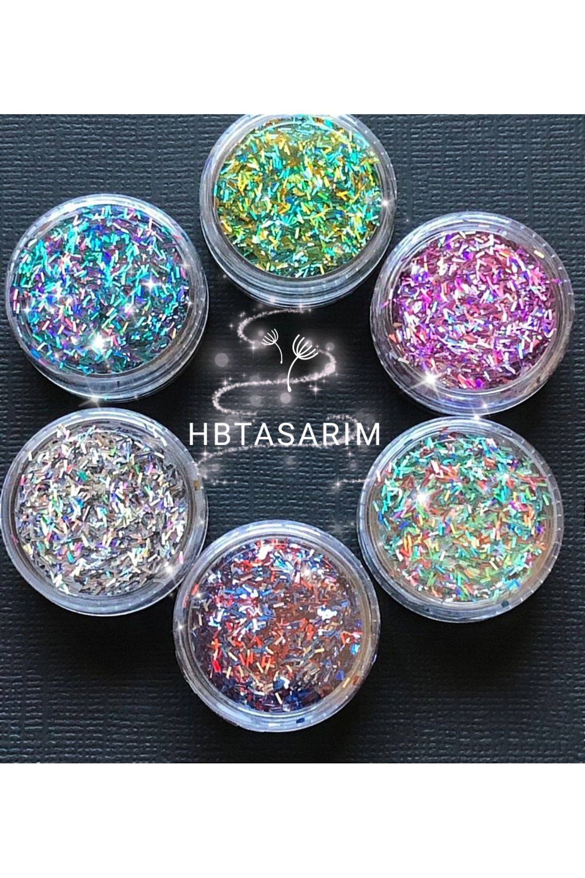 hbtasarim Glitter 6lı far set