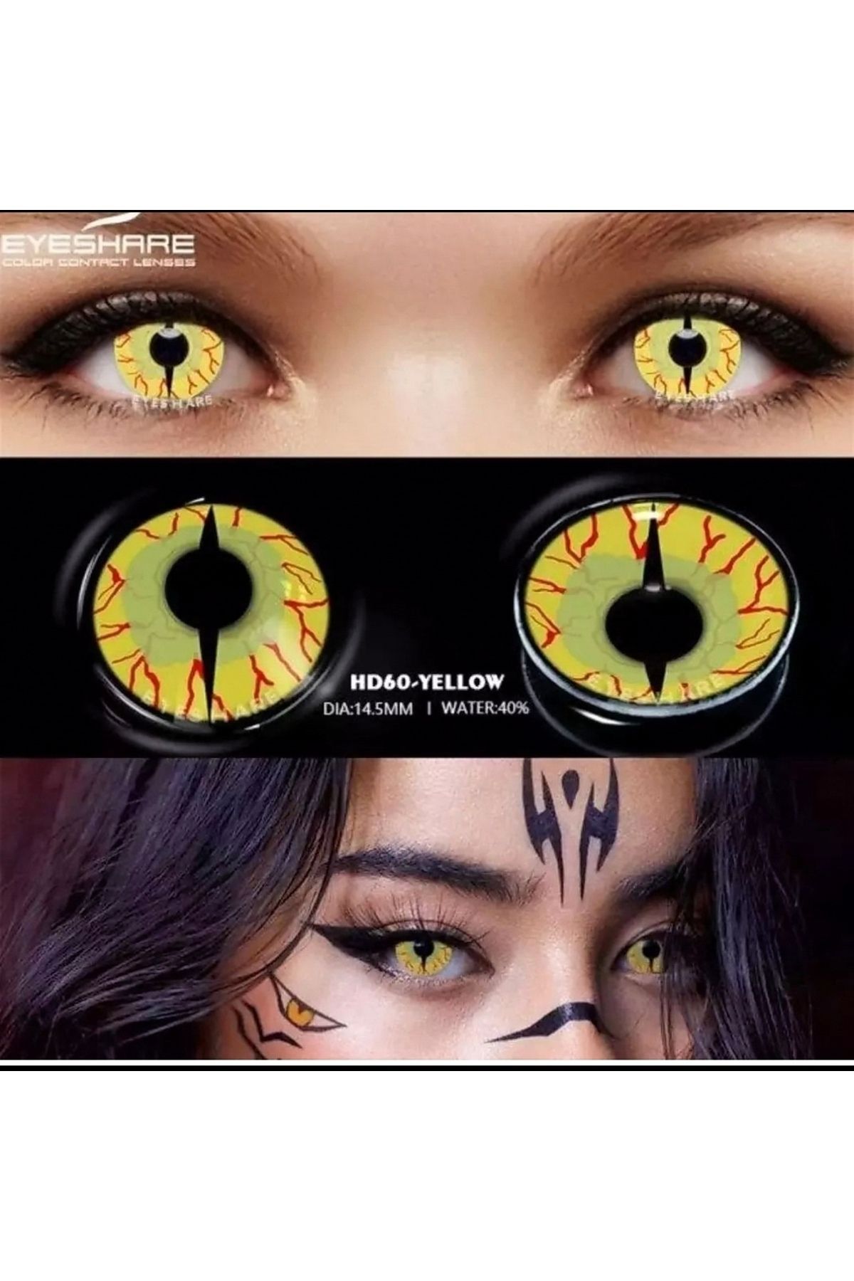 Eyeshop COSPLAY LENS HD 60 YELLOW KULANIM SURESİ 12 AY