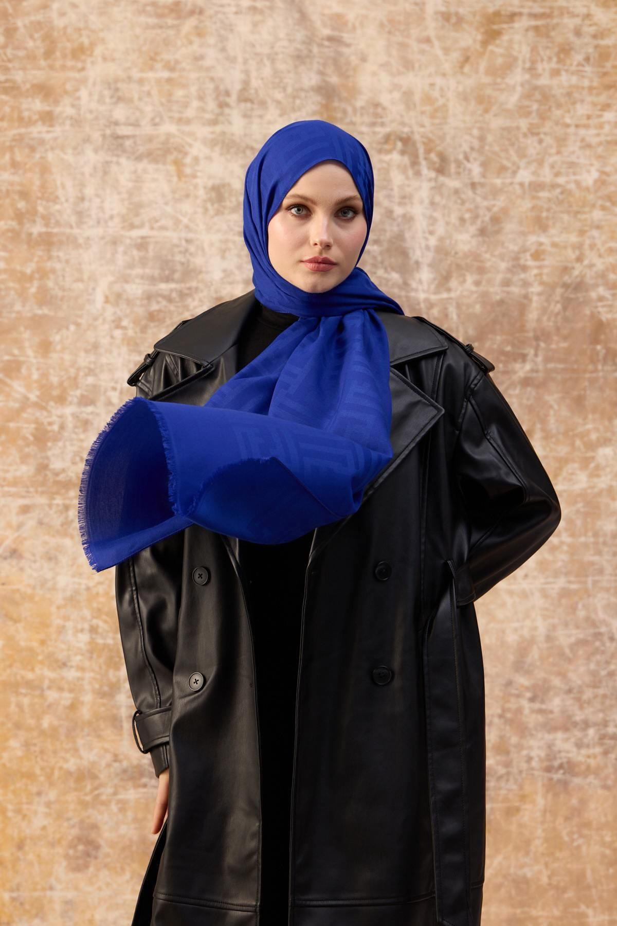 İpekhan-F Pattern Cotton Jacquard Shawl 3