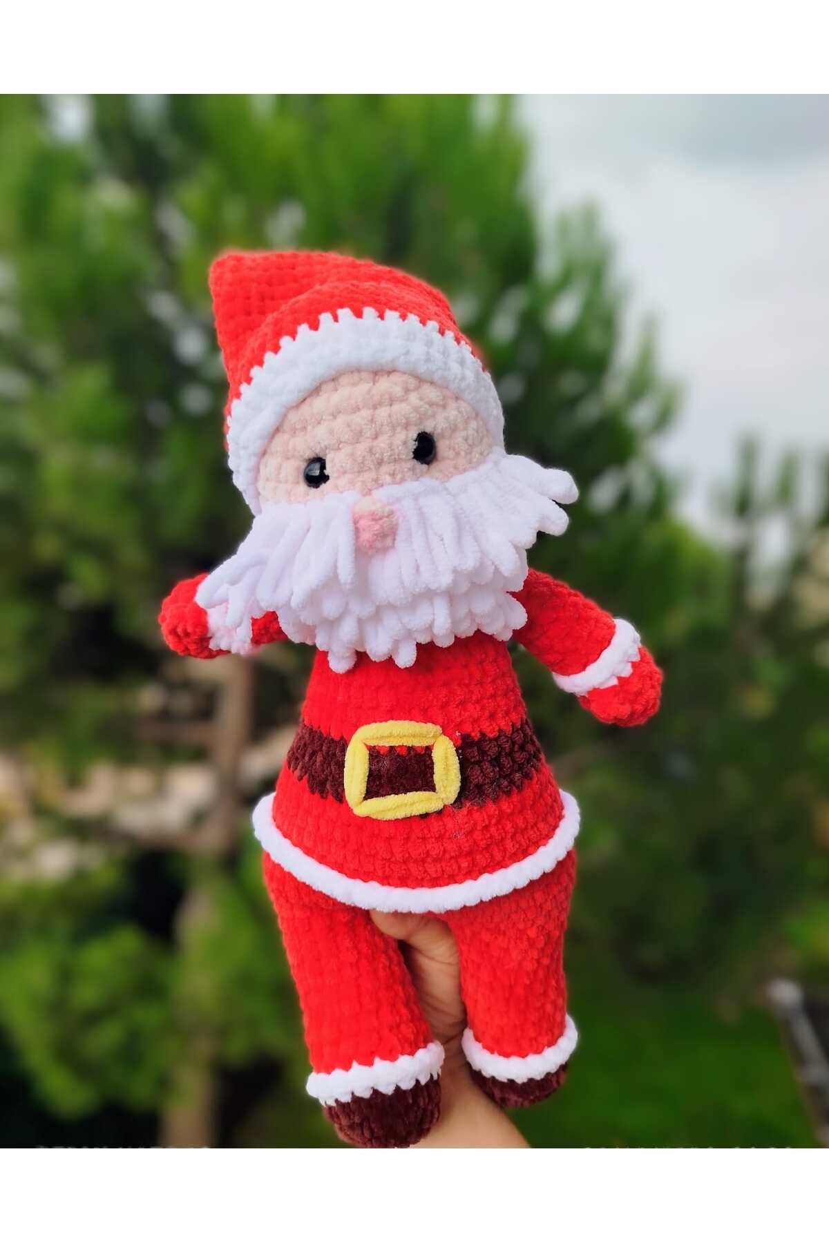 cocozyhome El Yapımı Organik Antibakteriyel Örgü Oyuncak, Amigurumi Noelbaba