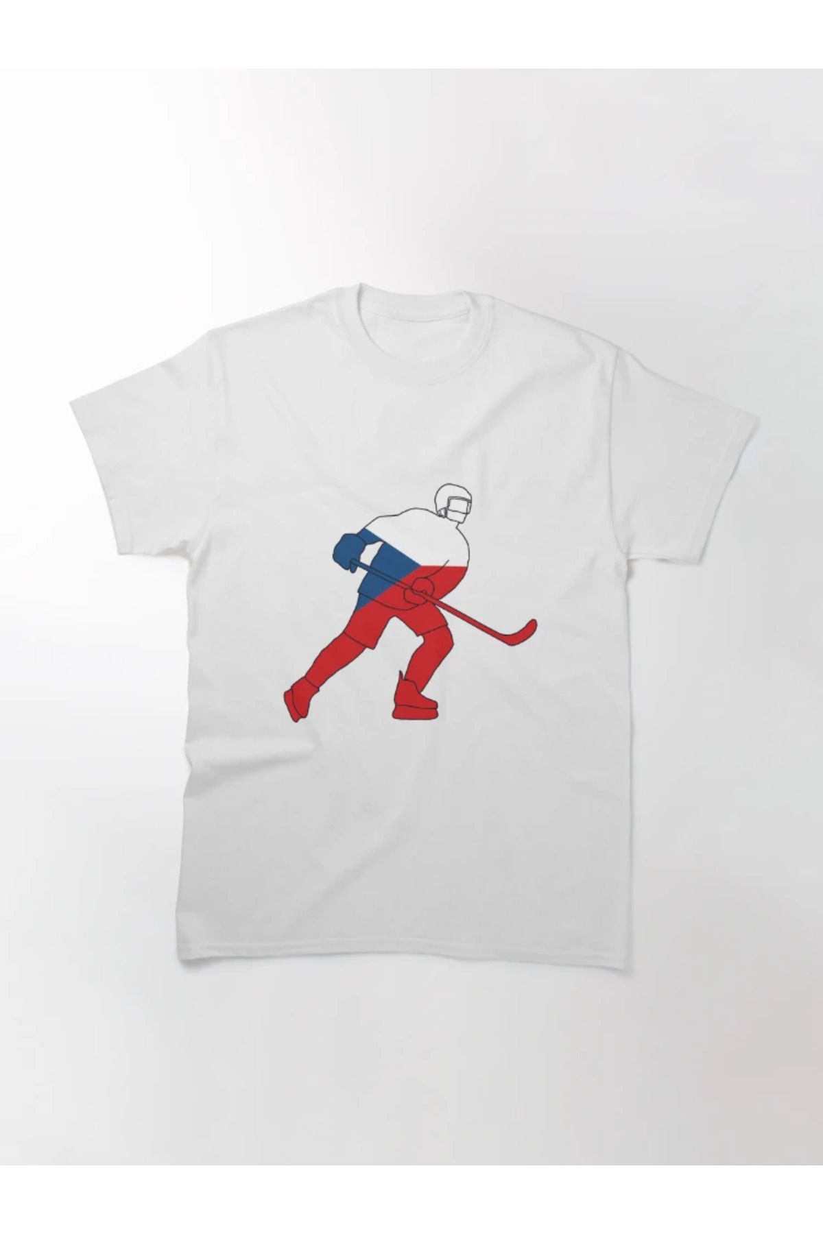 Pisa Art Ice Hockey Player Czech Flag Oversize T-Shirt