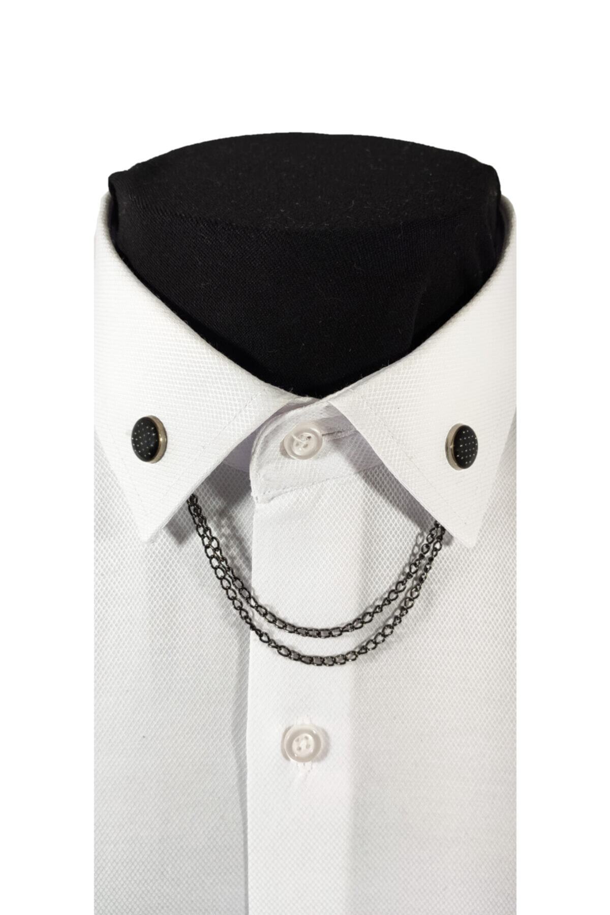  زنجیر یقه پیراهن فلزی میناکاری شده مشکی