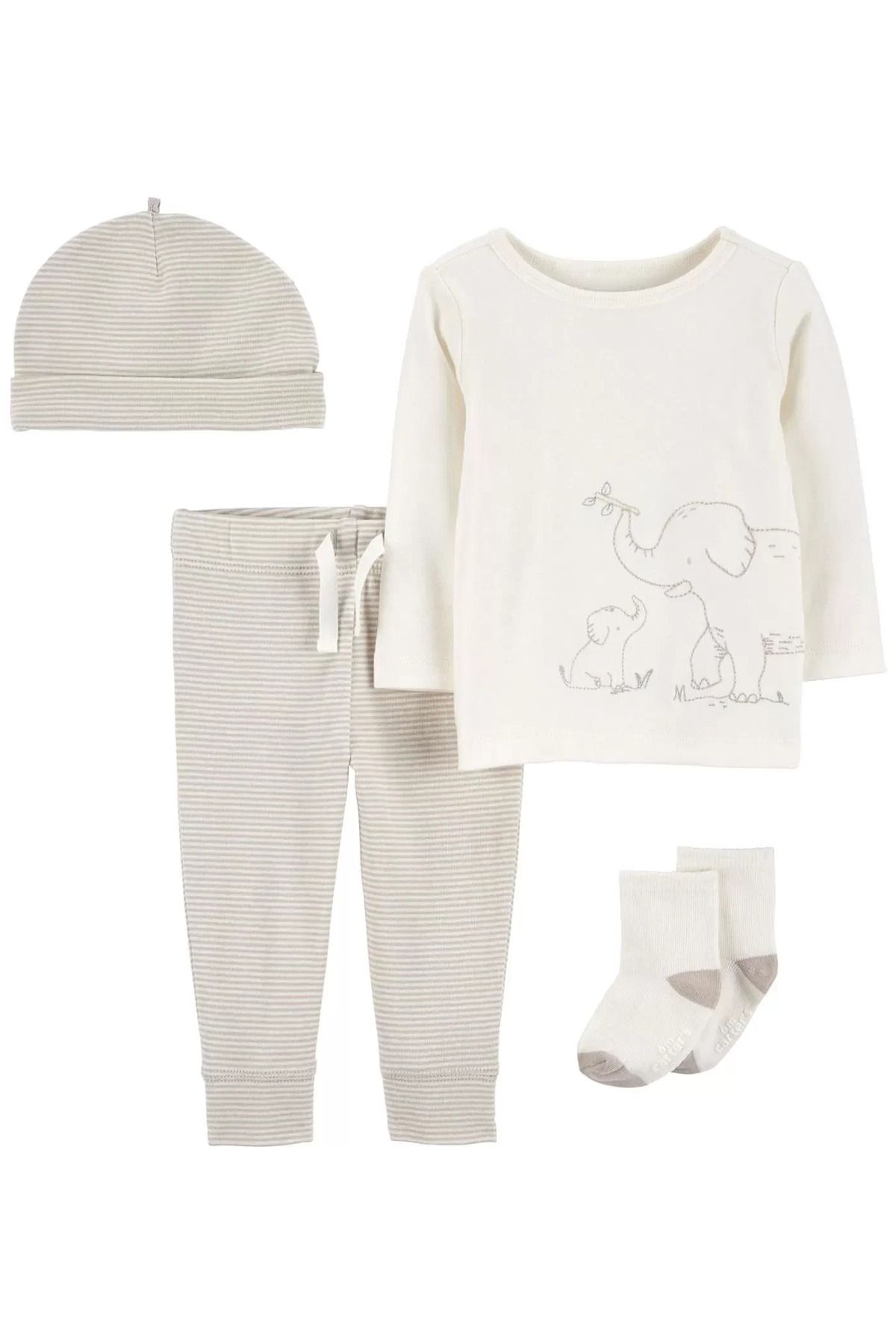 RUBY BOUTİQUE Bebek Alt Üst Set 4'lü Paket Gri