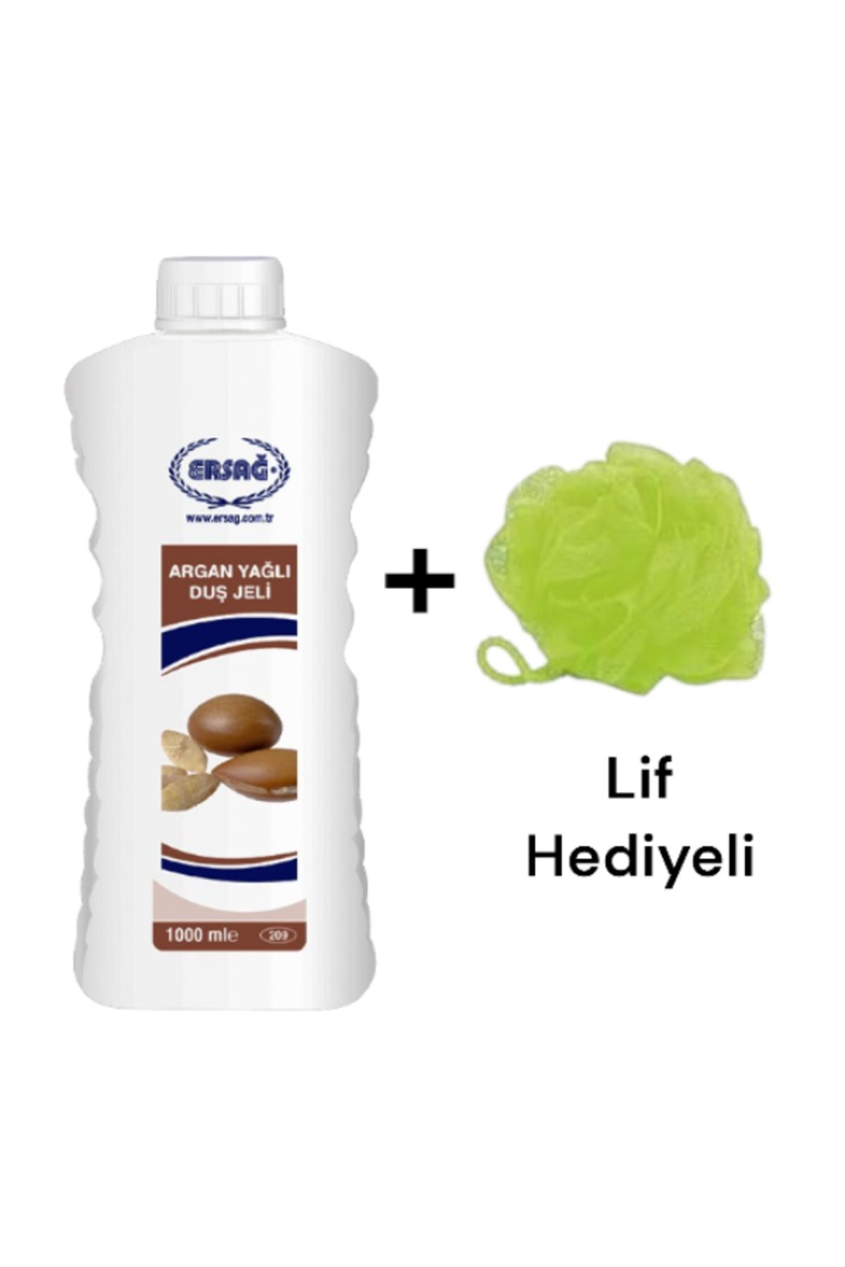 Ersağ Argan Yağlı Duş Jeli 1000 ML -( Lif Hediye'li )