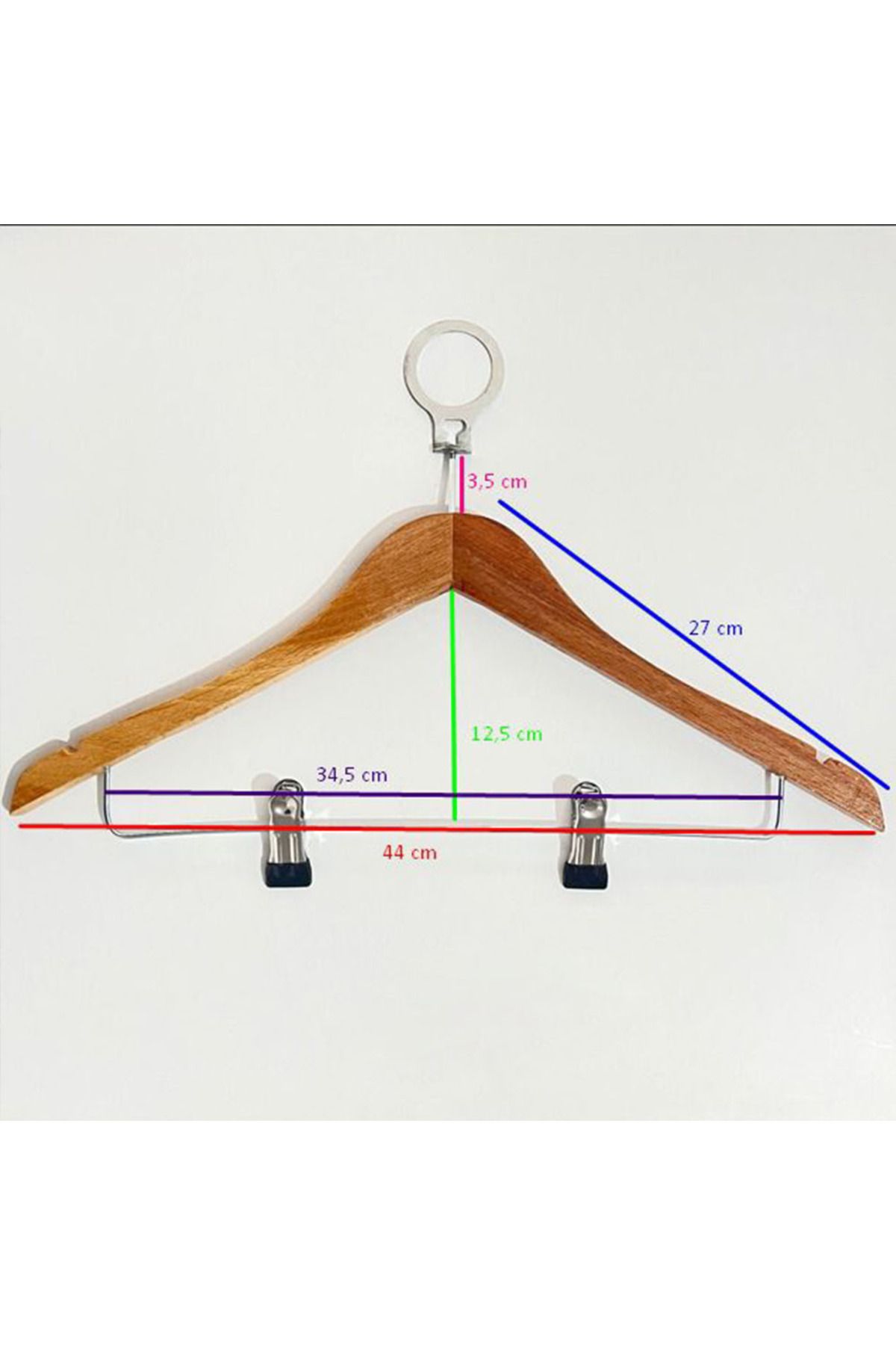 PRİVATE-50 Pcs Hotel Type Wooden Latched Skirt Pantolan Clothes Costume Hanger Original Hanger Domestic Ring Hanger 2