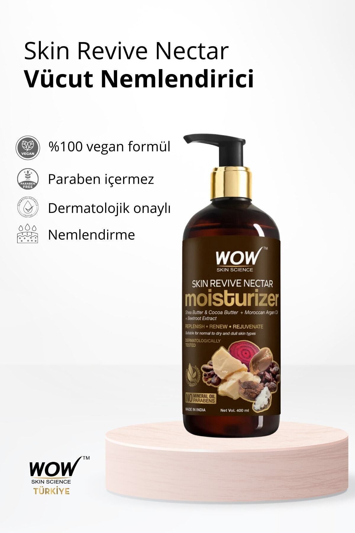 WOW Skin Science-Skin Revitalizing Nectar Moisturizer, 91.5% Natural Ingredient-Deep Moisturizer, 400ml 2