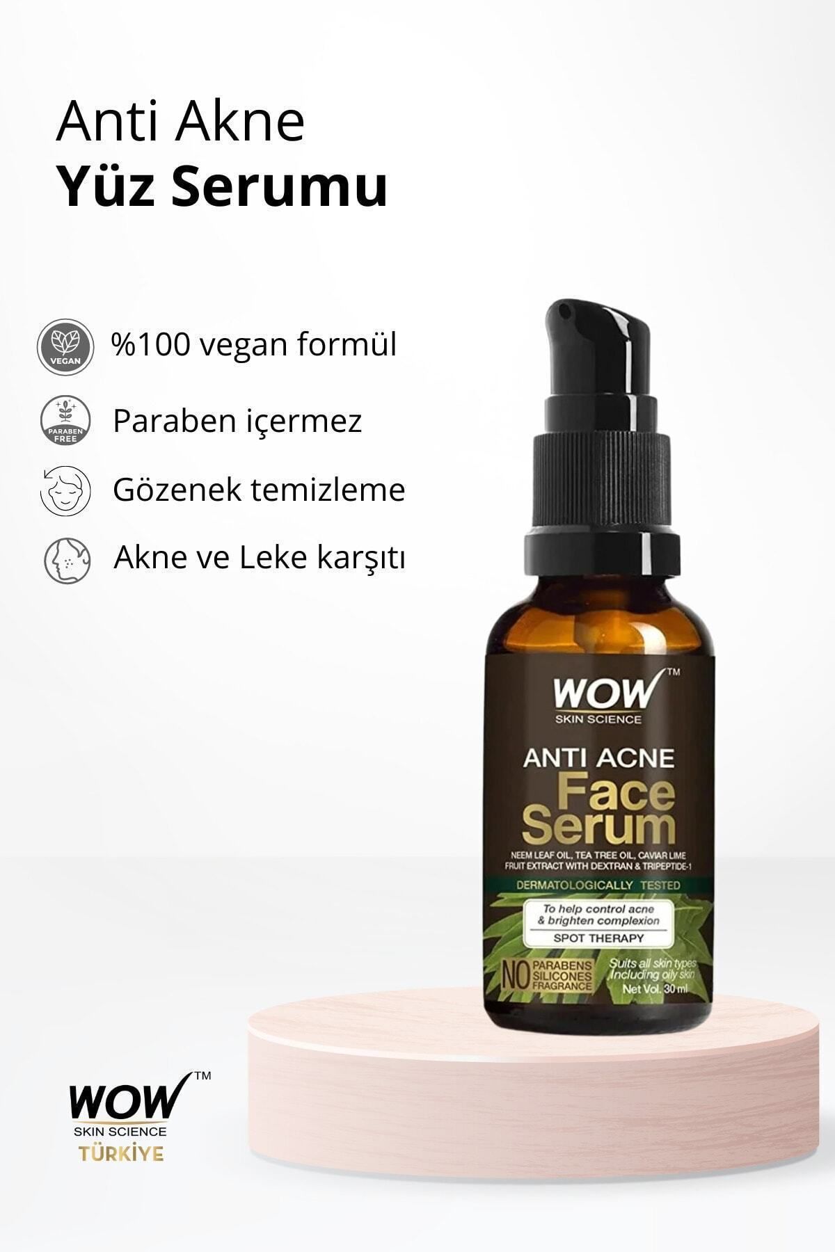 WOW Skin Science-Anti-Acne Face Serum-97,8% Natural-Anti-Blemish-aha-neem Leaf Oil, Tea Tree Oil, Caviar 30ml 2