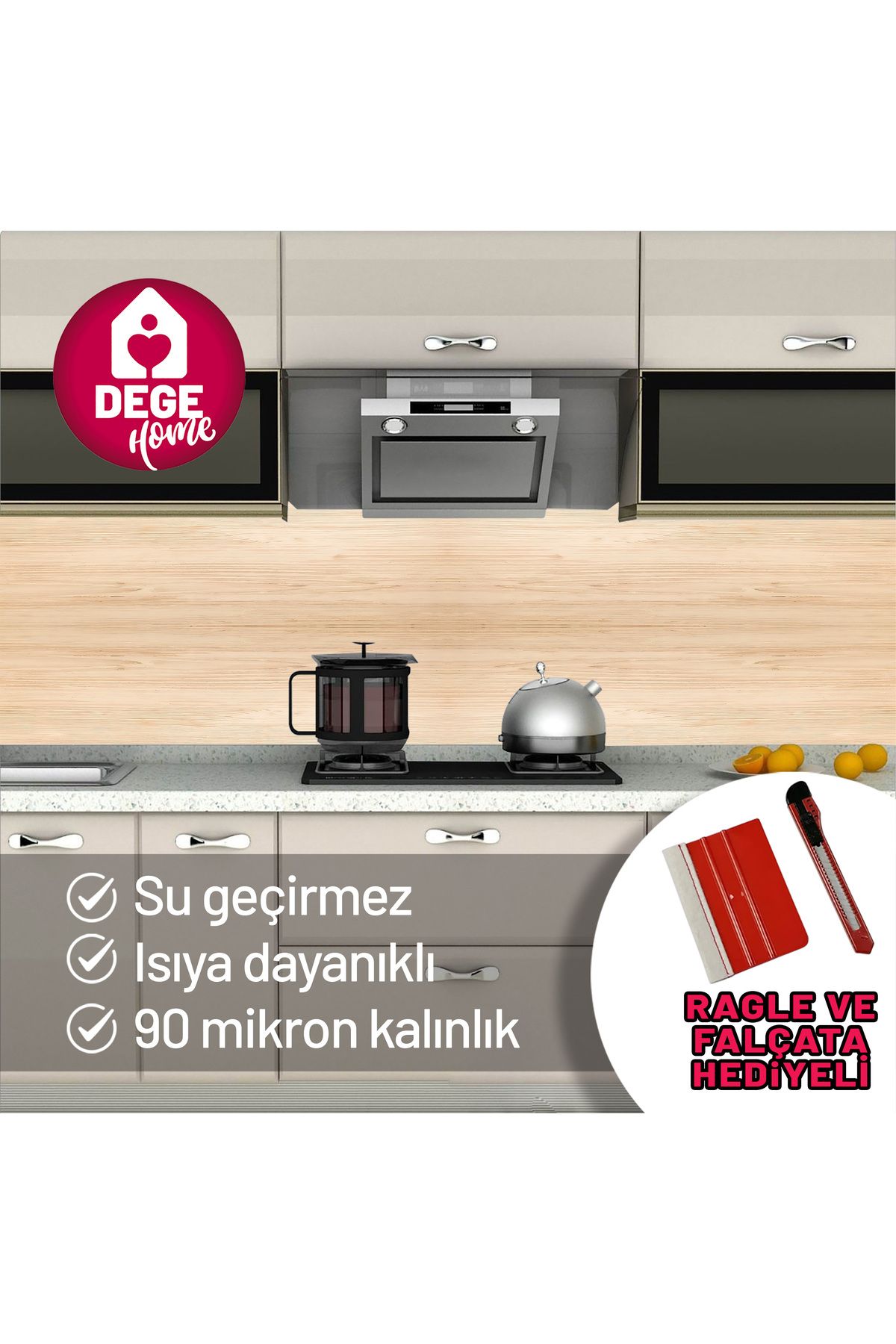 DEGE HOME Ahşap Desenli Folyo, Mutfak, Dolap, Masa Kaplama Folyosu No: 6020