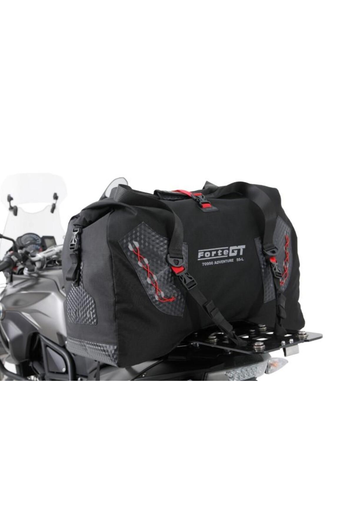 Forte GT 70900 Adventure Motosiklet Arka Çanta 55 Litre Valiz Model Siyah Kırmızı