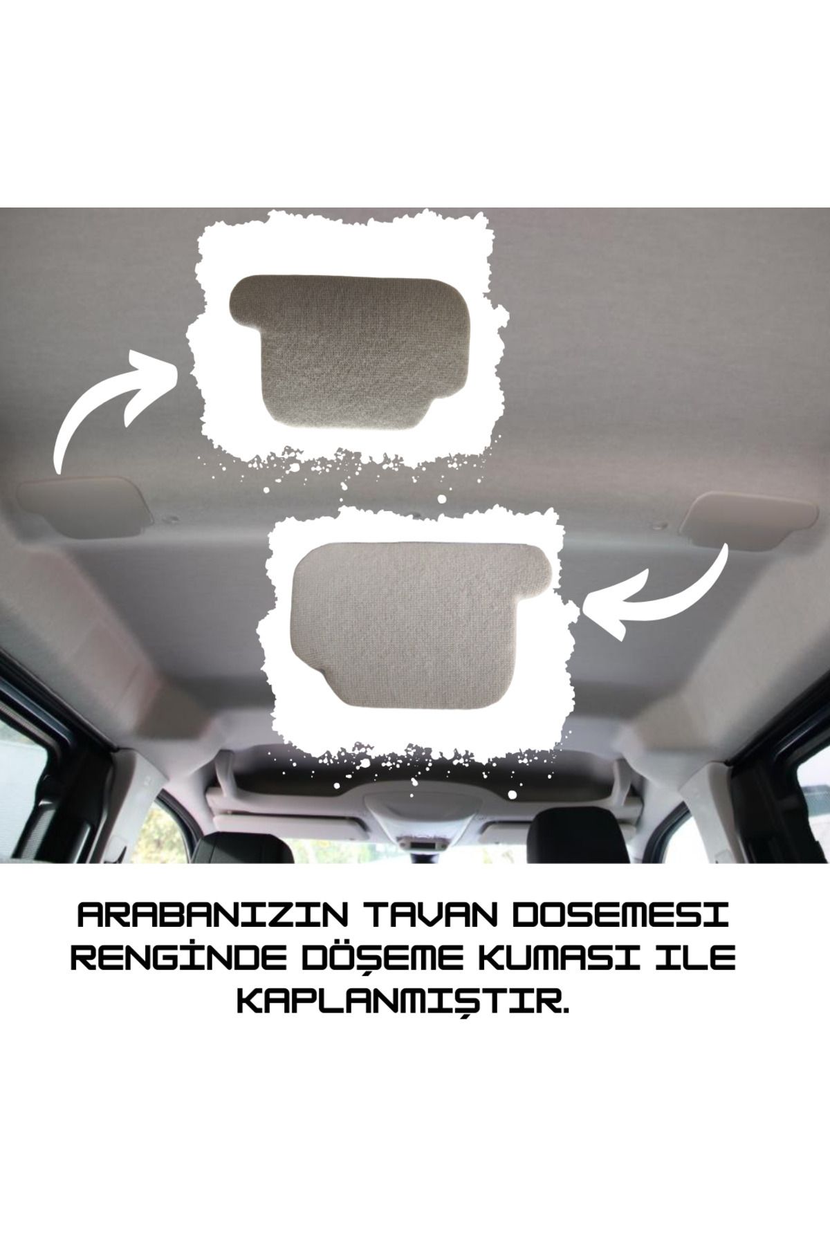 Toprakshop Rifter-Berlingo-Proace City-Doblo-Opel Cam Tavansız Ara Bölme Demiri Kapakları 2 Adet Kumaşı Kaplı