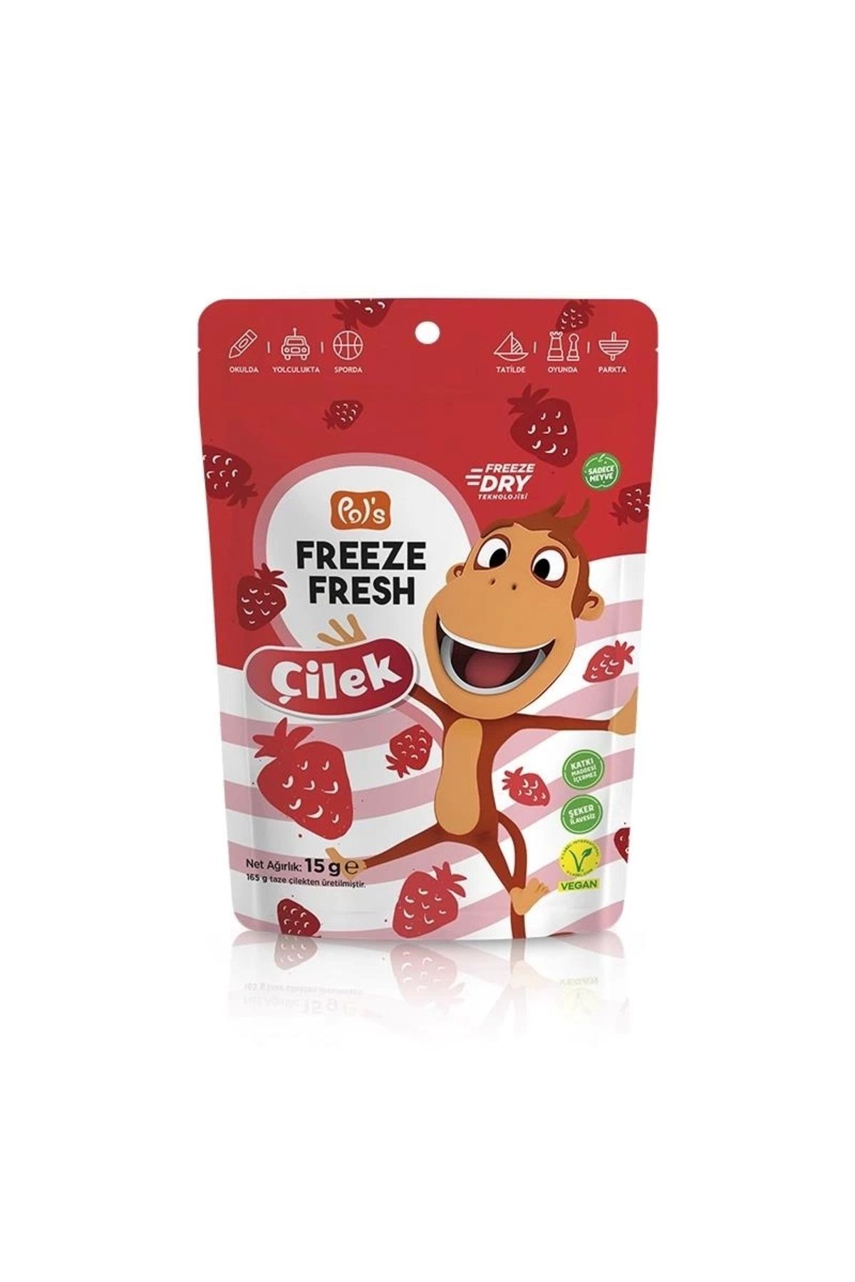 KdrElektronik Çocuk Pol’s Kukuli  Freeze Fresh Dondurularak Kurutulmuş Çilek 15 g