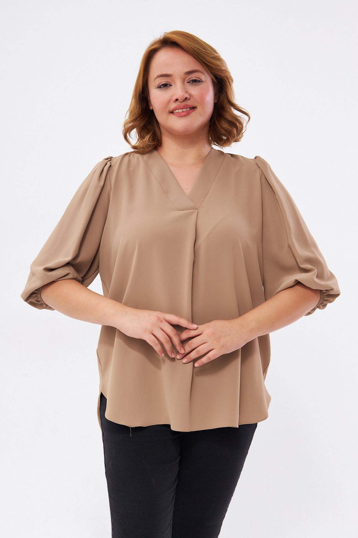 Ayhanlar Collection Bej Bluz