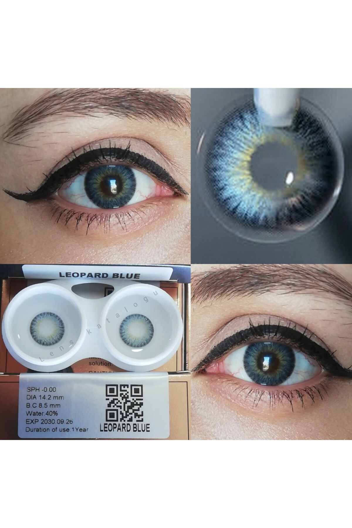 Eyeshop LEOPARD BLUE LENS HARELİ NUMARASIZ DOĞAL GÖRÜNÜMLÜ KULANIM SURESİ 12 AY