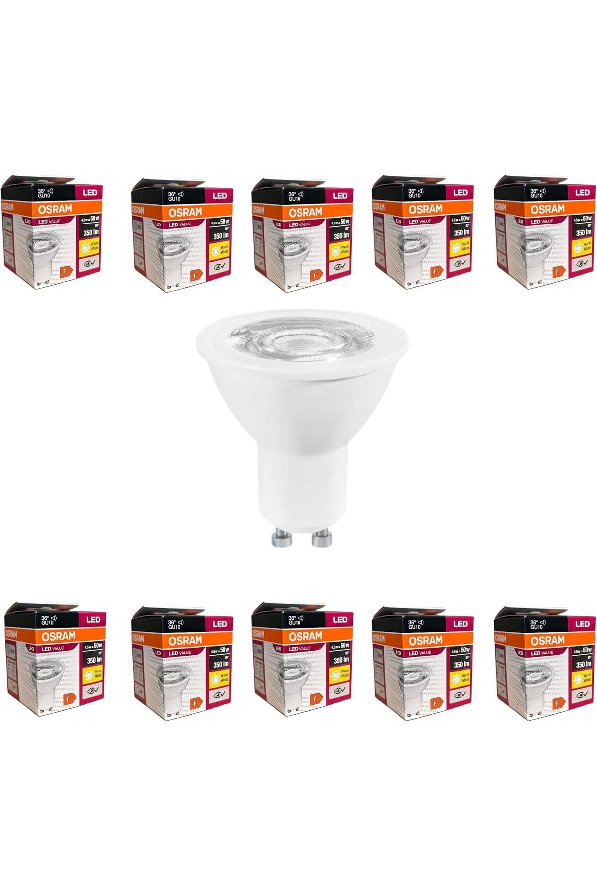 STOREMAX sivtcrt Led Value 4.5W Sarı Işık Gu10 Duy 350 lm 10 lu Paket shph 1053513