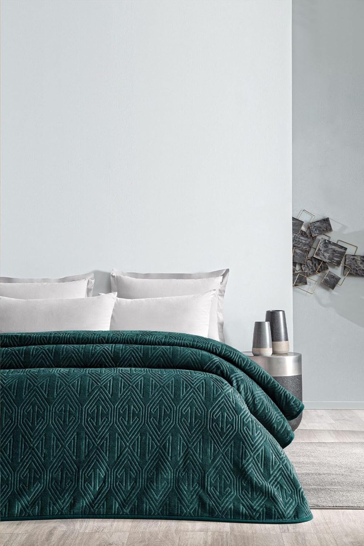 STOREMAX srhtDS Melan Çift Kişilik Emboss Battaniye - Petrol Yeşili, 200 x 220 Desing 266450