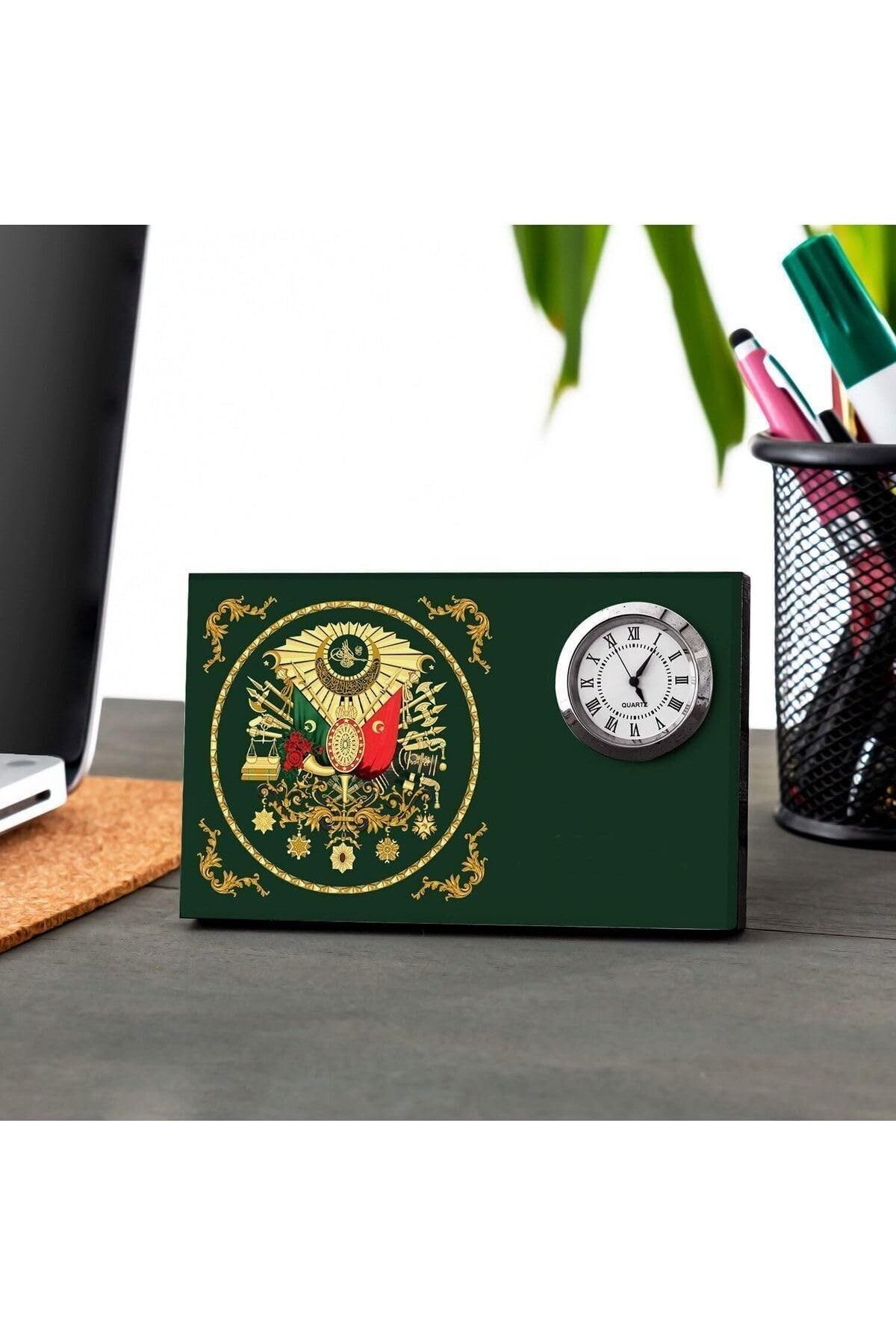 yenibagshop Osmanli Armalı Saatli Masa Isimliği