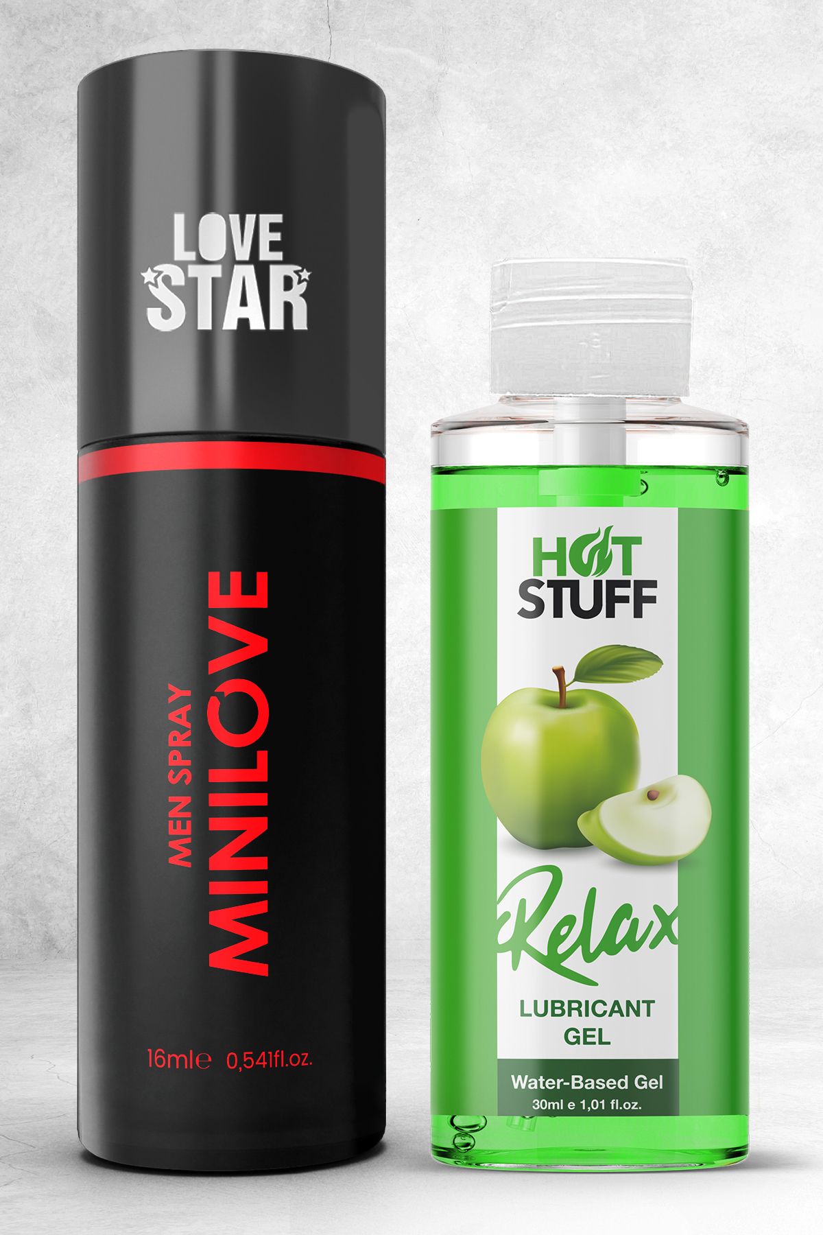 Love Star 15ml Geciktirmeye Yardımcı Sprey ve 30ml Elmalı Kayganlaştırıcı Jel