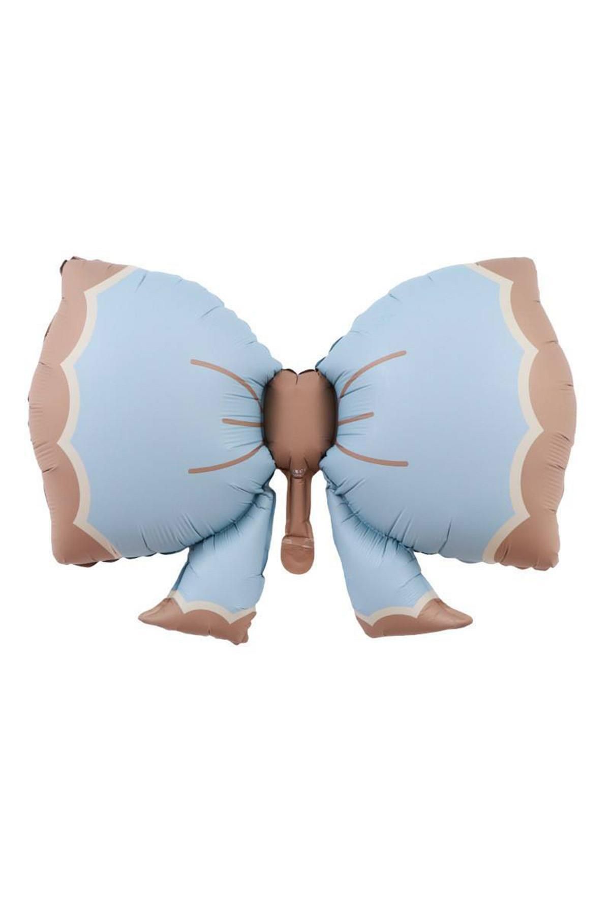 Azebu Retro Fiyonk Pastel Folyo Balon Büyük Boy Mavi 90-61 Cm