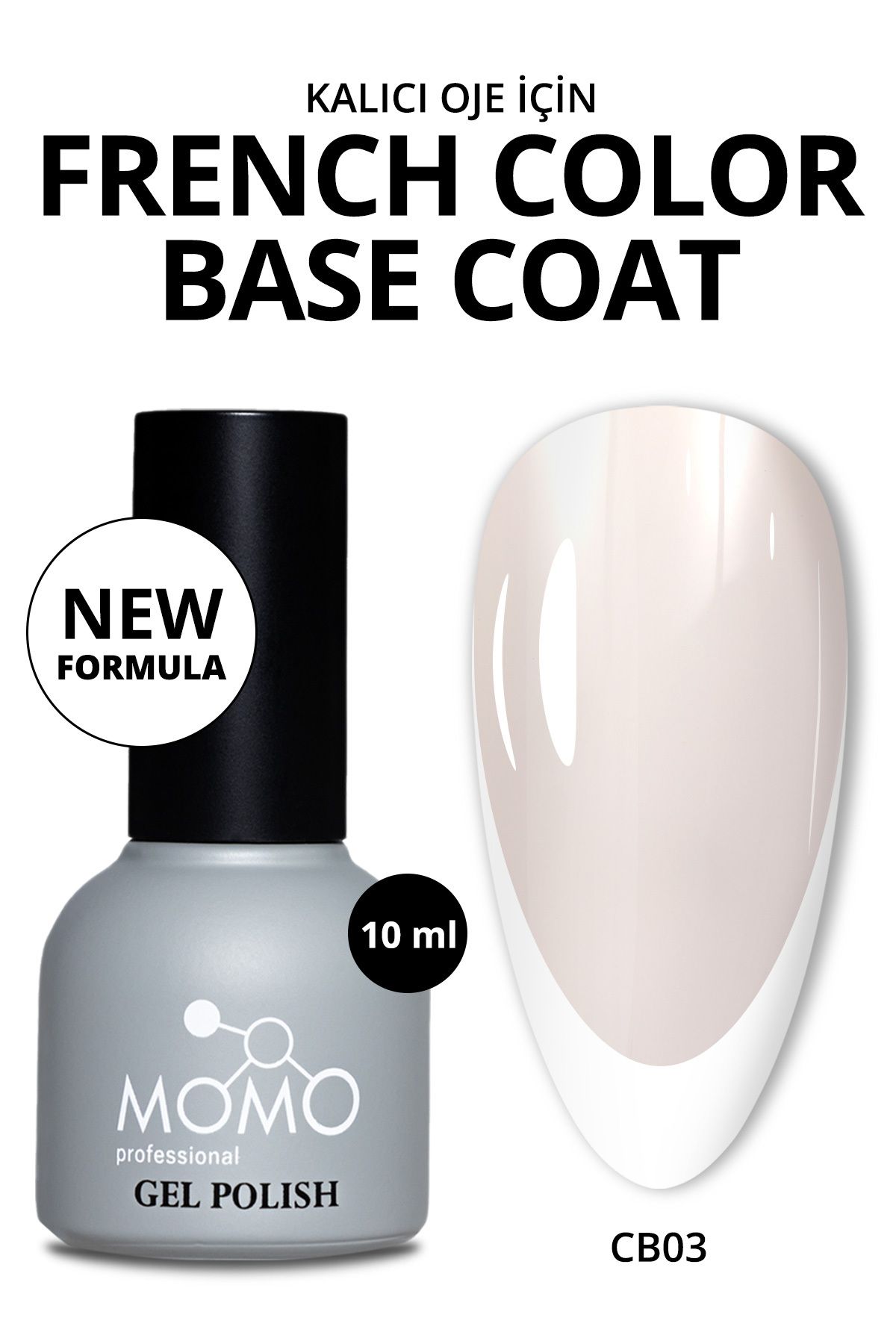 MOMO professional Kalıcı Oje French Color Base Coat Cb03, Rakı Beyazı, 10 ml