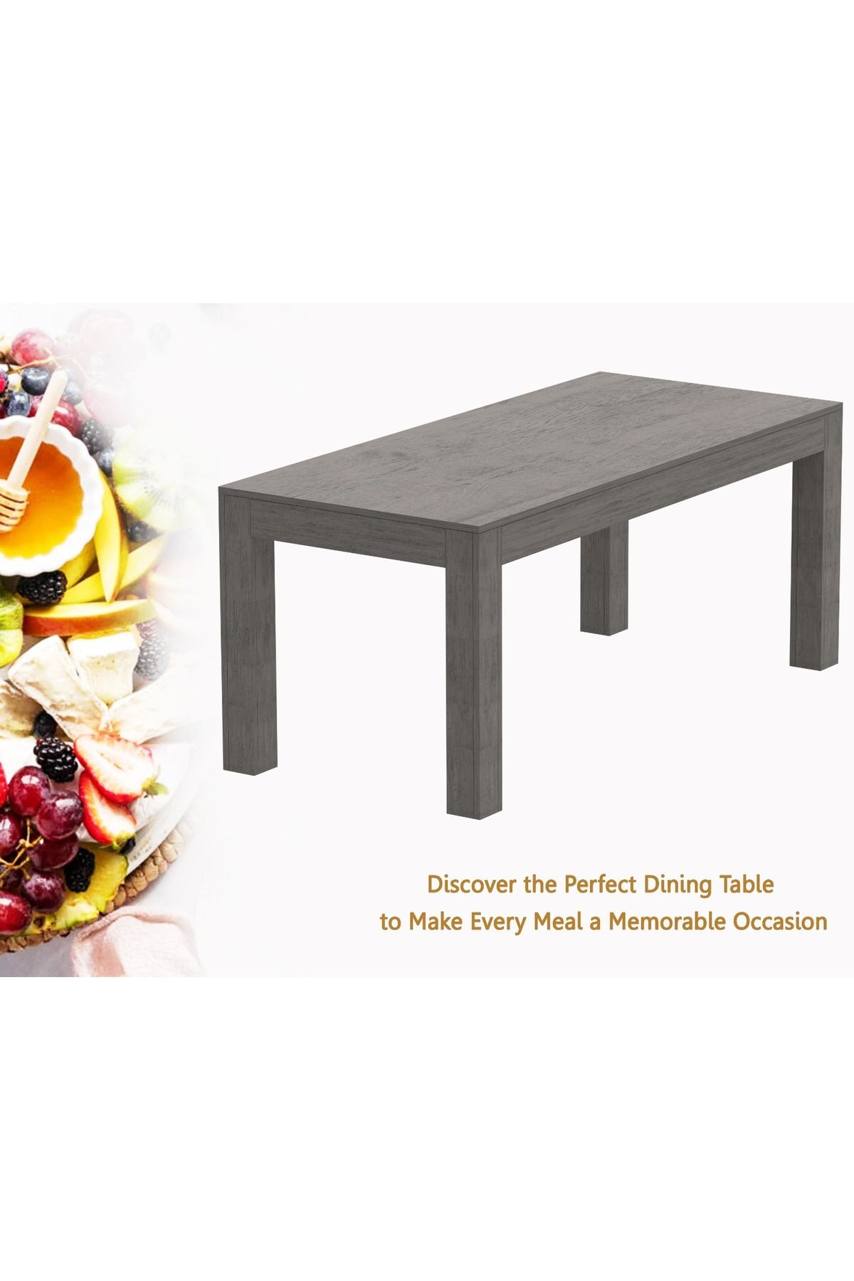 Mahmayi-8-Seater Wooden Dining Table for Kitchen, 180cm, Grey Brown Whiteriver Oak Finish 3
