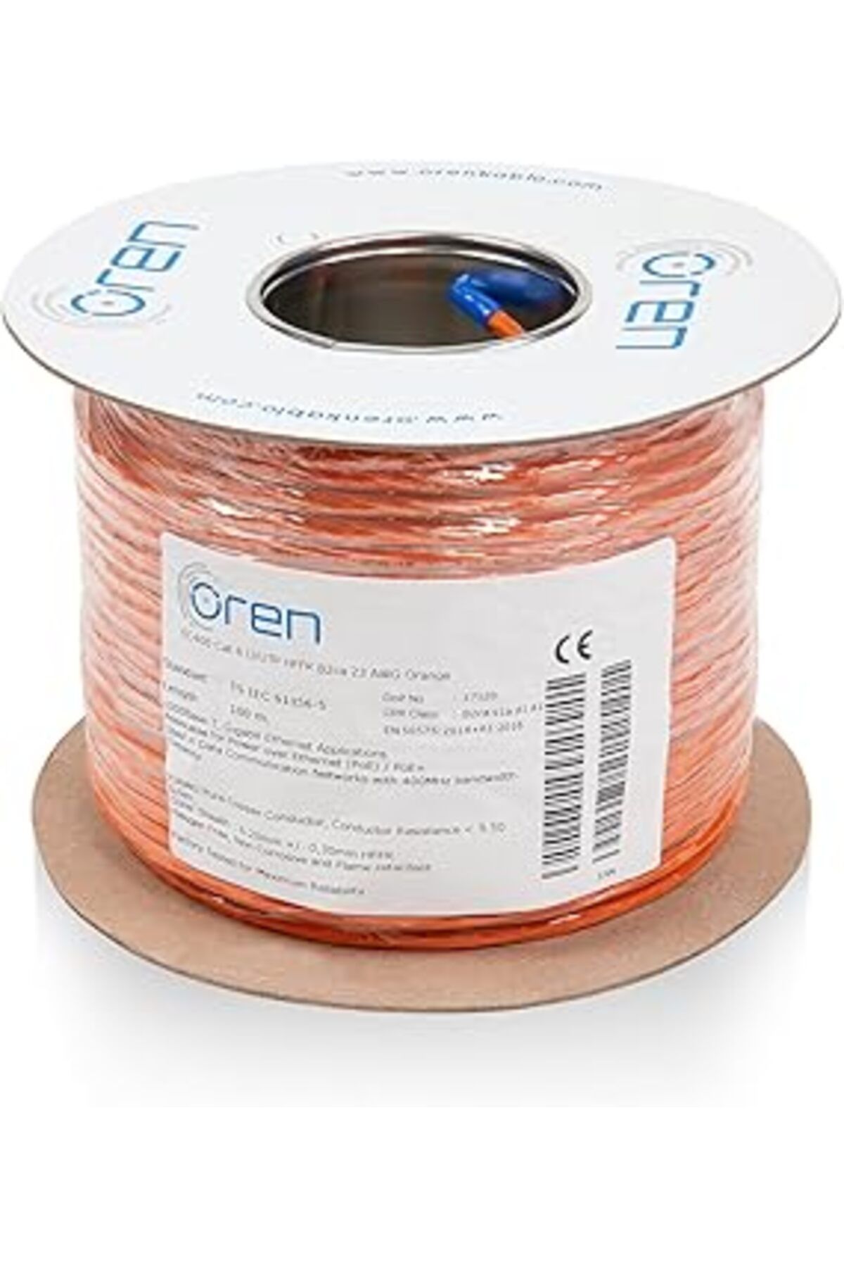 Cepahir Oren Kablo 100M Cat6 Utp Ethernet Ağ Kablosu Lszh 23 Awg (Turuncu)