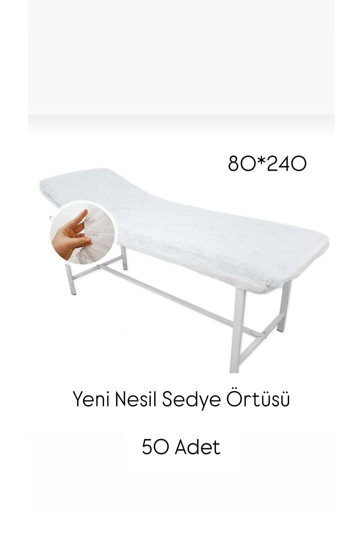 healixmed 50 Adet 80*240 Yeni Nesil Her Tarafı Lastikli Sedye Örtüsü