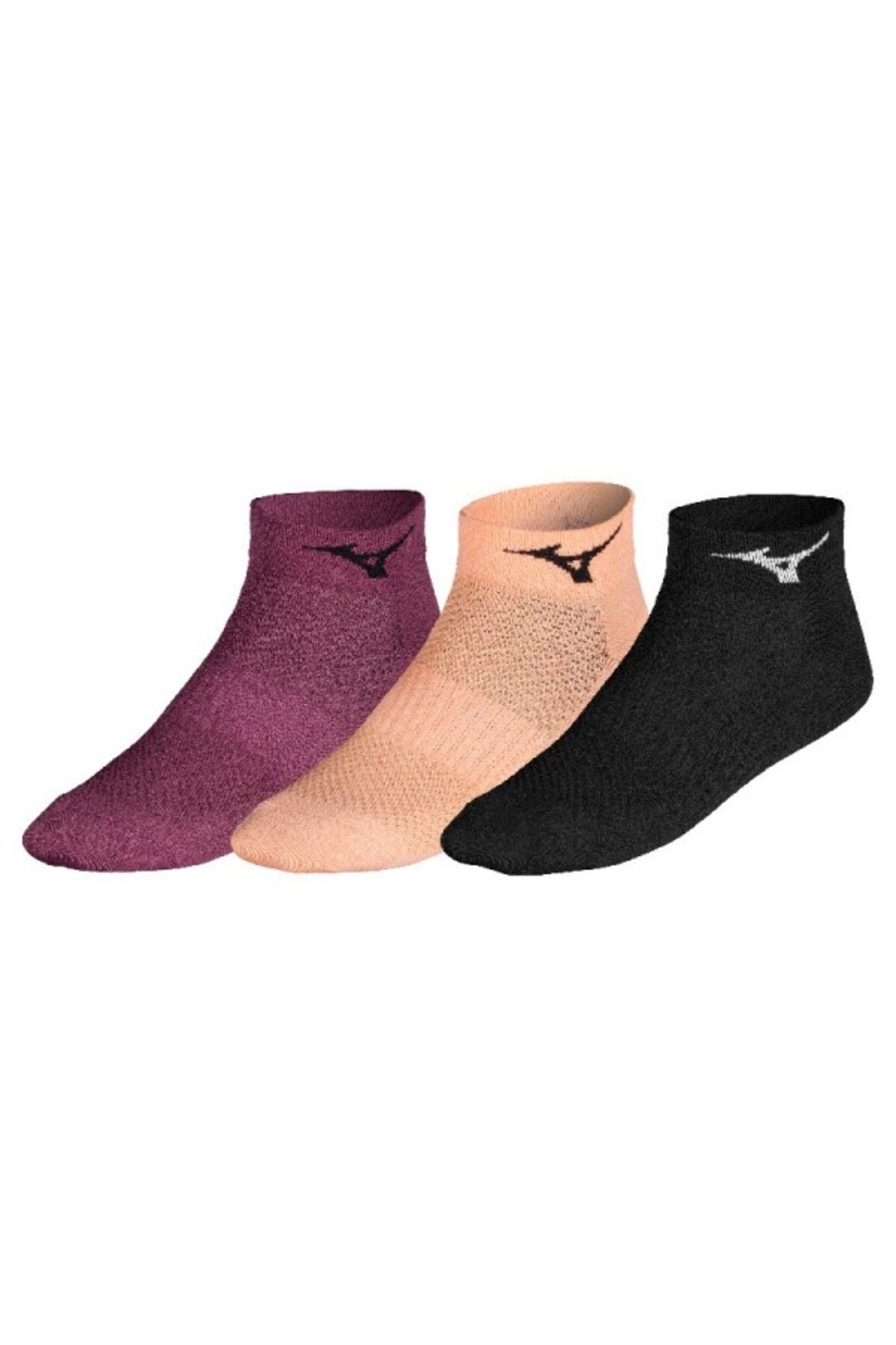 MIZUNO Training Mid 3P Unisex Çorap Siyah / Sarı / Mor