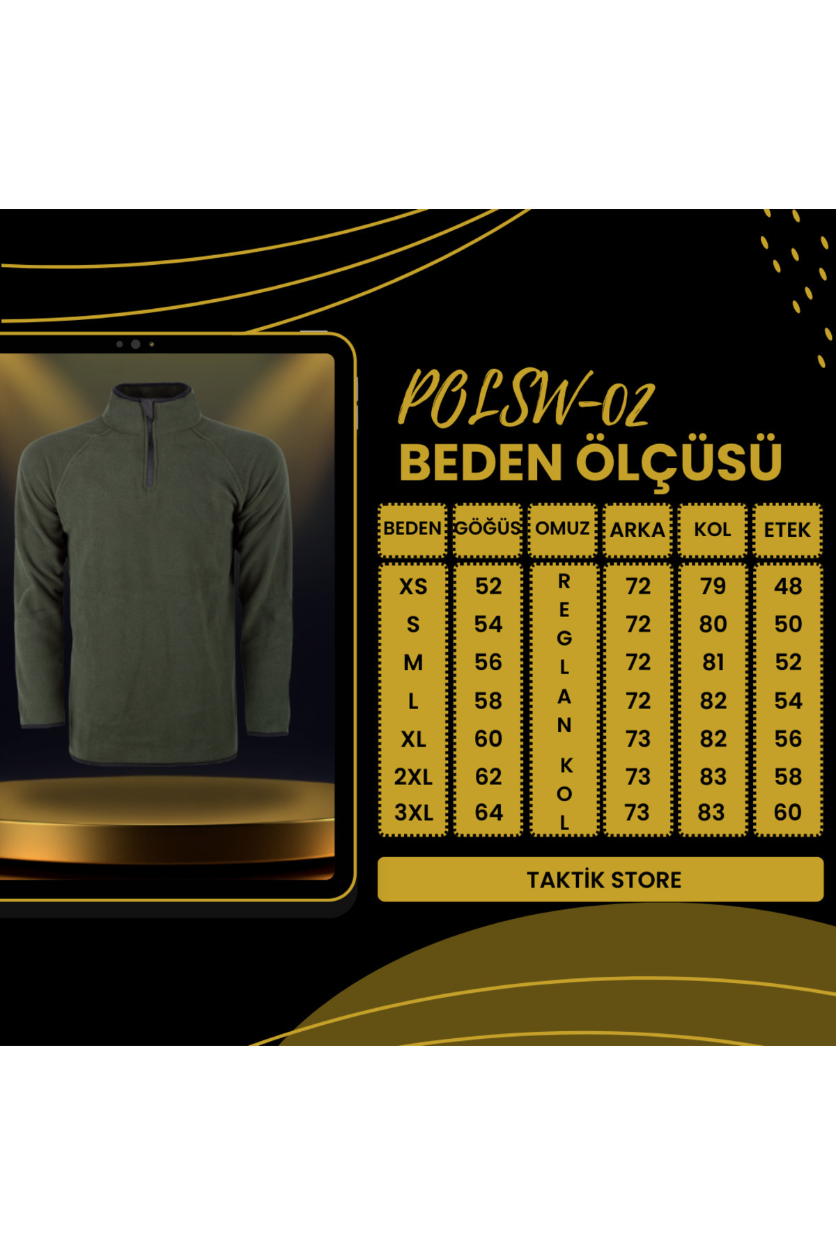 VAV WEAR Tactical Outdoor Erkek Polar Kışlık Sweatshirt Tüylenmez Polsw02 görsel 7