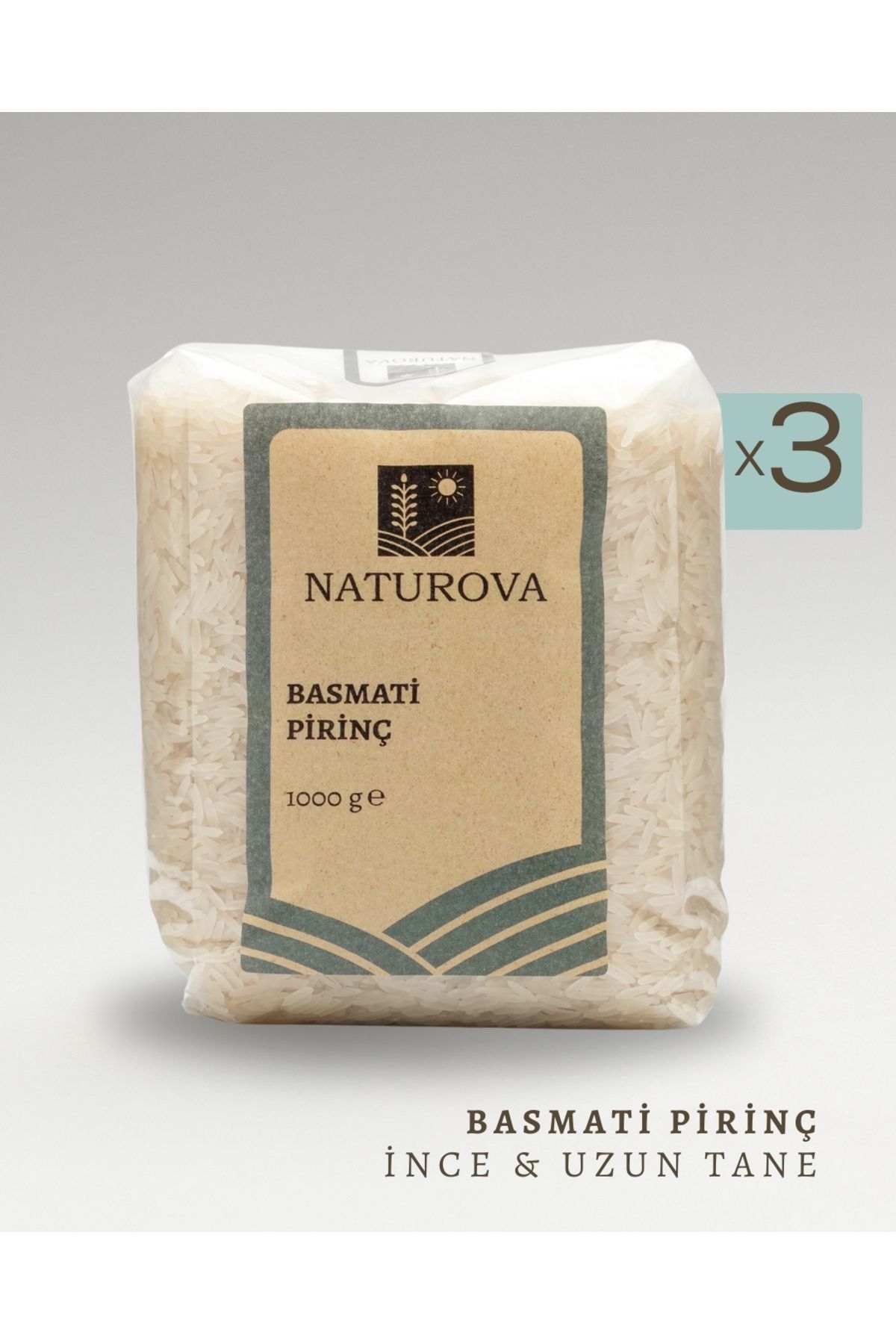 NATUROVA Basmati Pirinç 1 Kg X 3 Adet