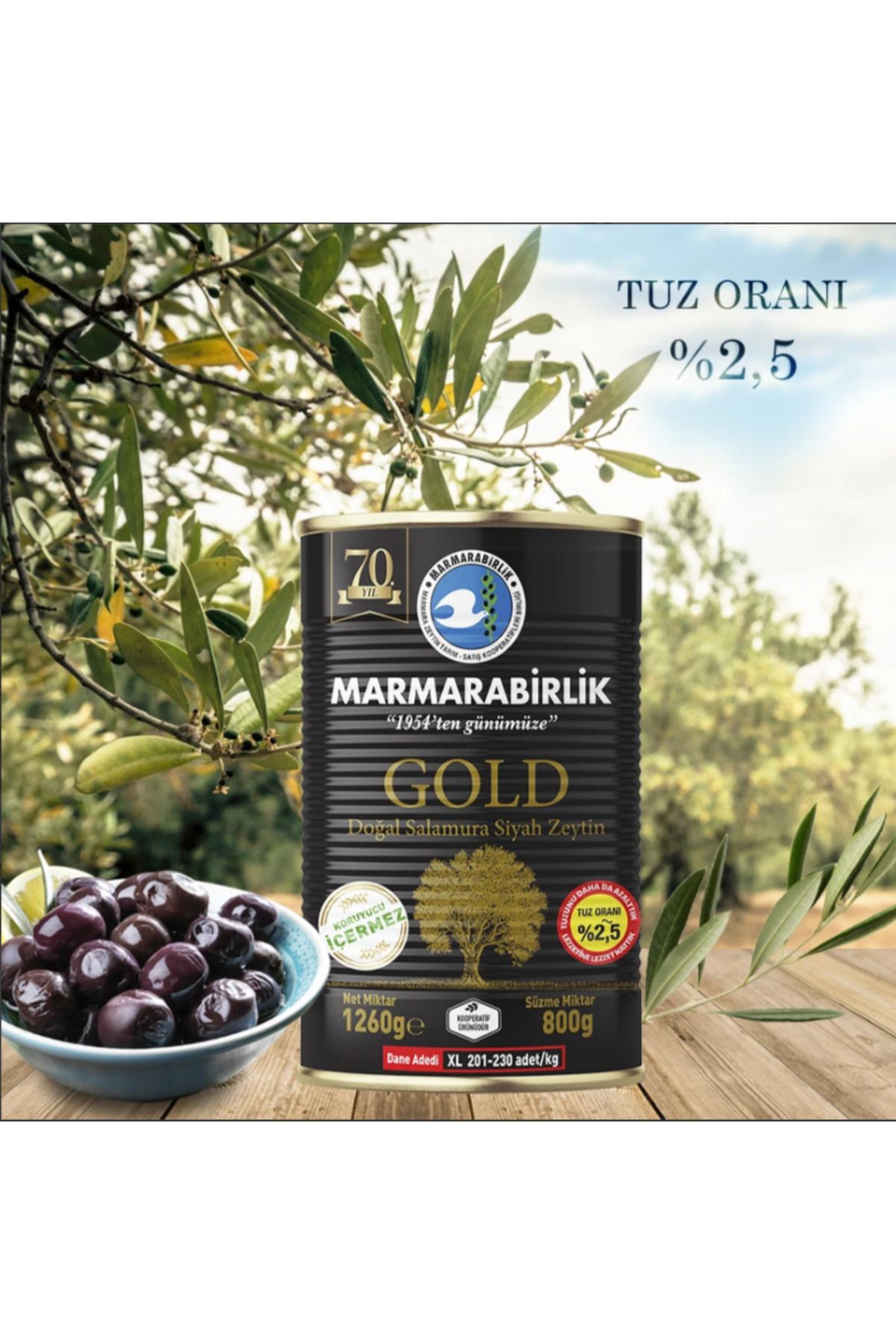 MarmaraBirlik Gold Xl Zeytin 800gr X 6 Adet