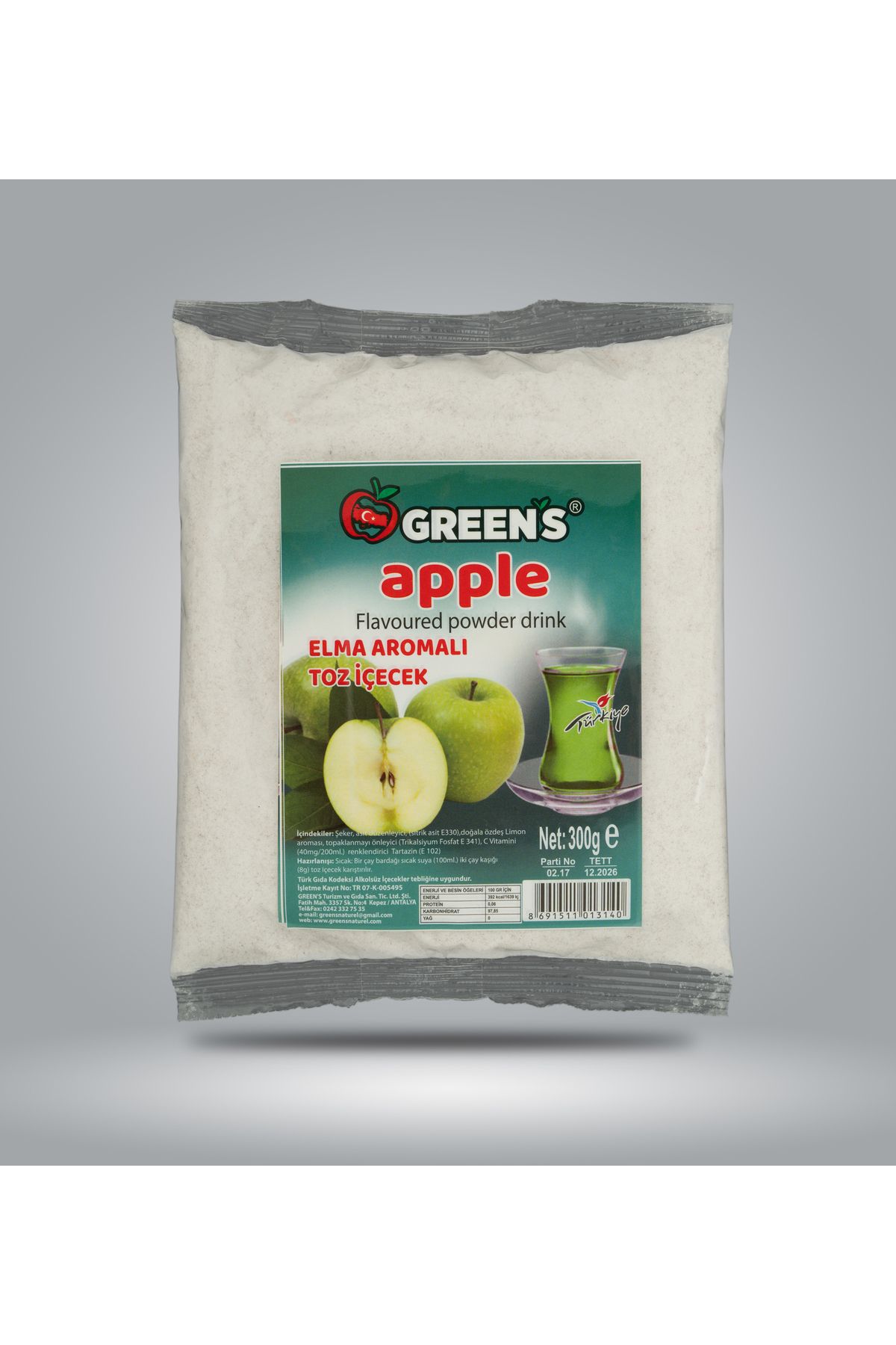 Green's Yeşil Elma Aromalı Toz Çay 300 gr