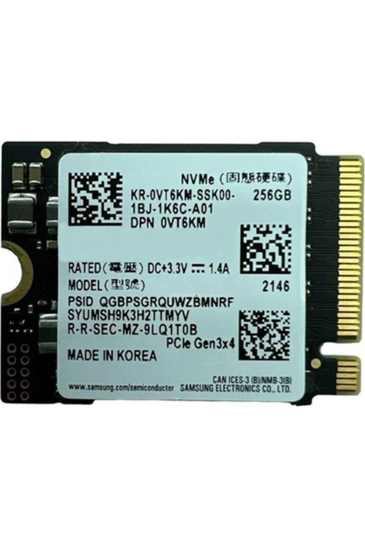 Samsung PM9B1 2280 256GB M2 NVME GEN4 3300/1250 SSD (Kutusuz) MZVL4256HBJD-00BL7