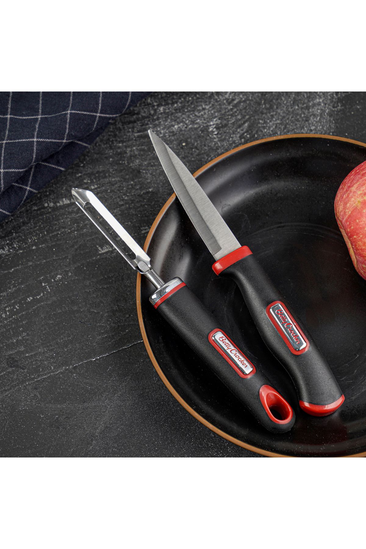 BETTY CROCKER-Knife & Peeler Set 19Cm Black 2