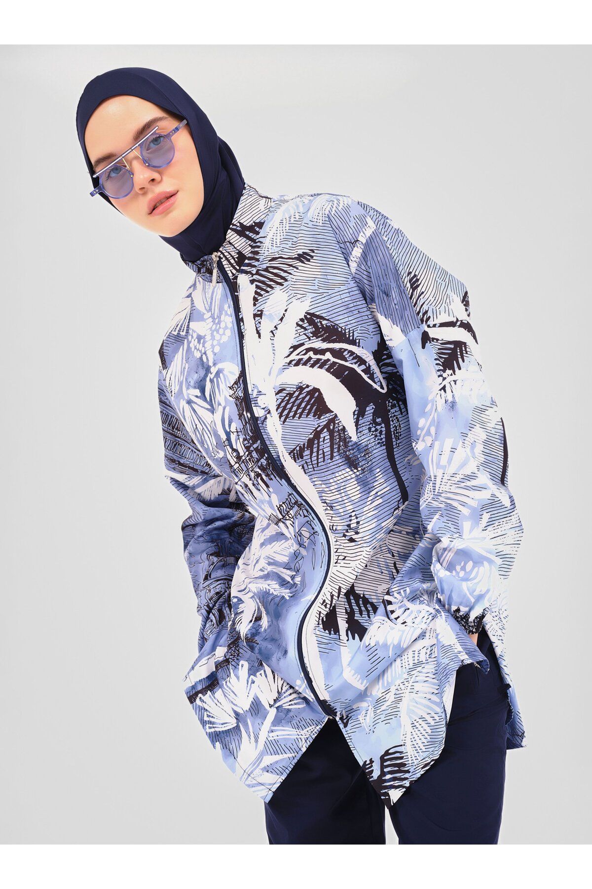 ALFASA-Hijab Swimsuit - Palm Tree Pattern 4