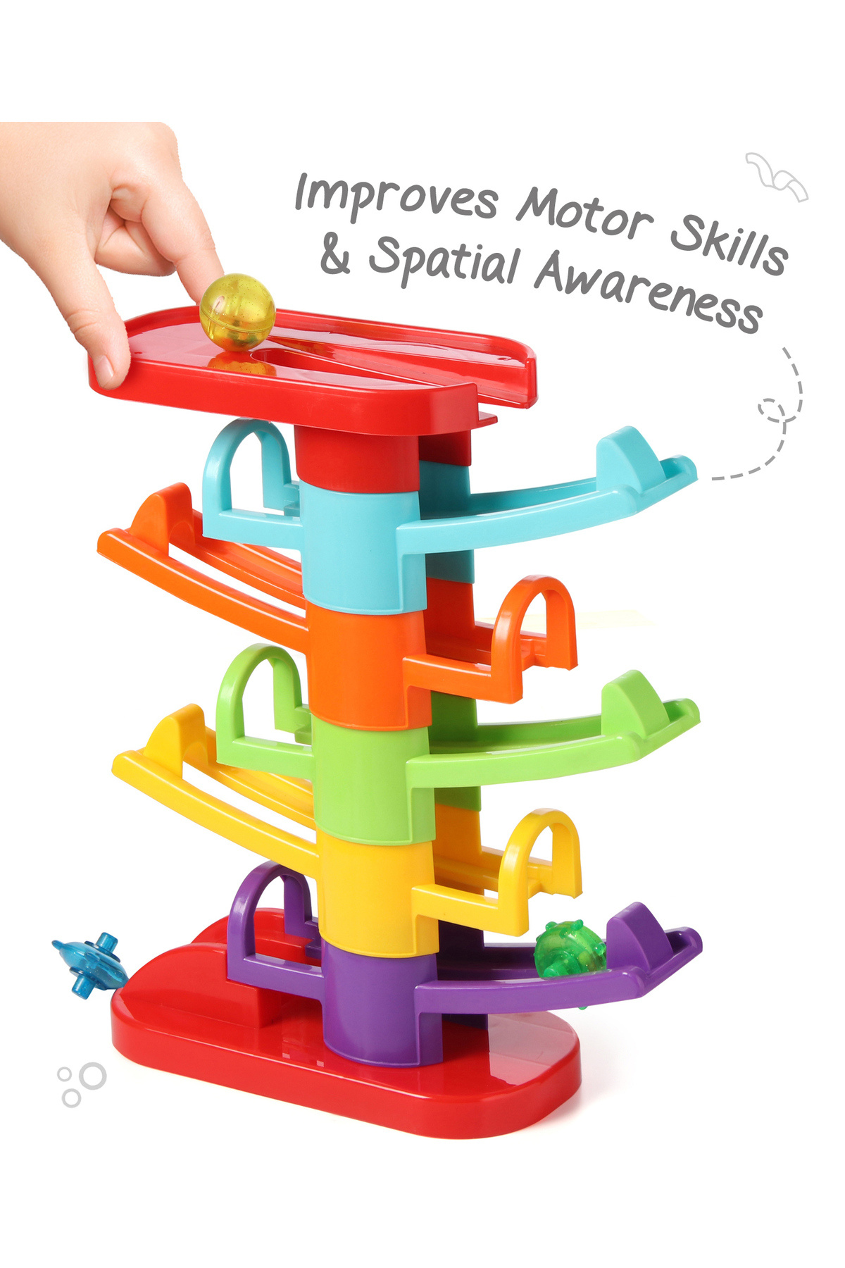 Intelliskills-Premium Zip Zap Zoom Racing Tower Track with Stack, Drop, Multicolor 4