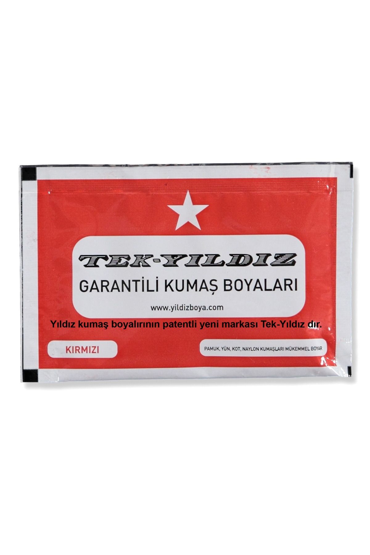 TekYıldız 08 - Kumaş Boyası Kırmızı 11 Gr