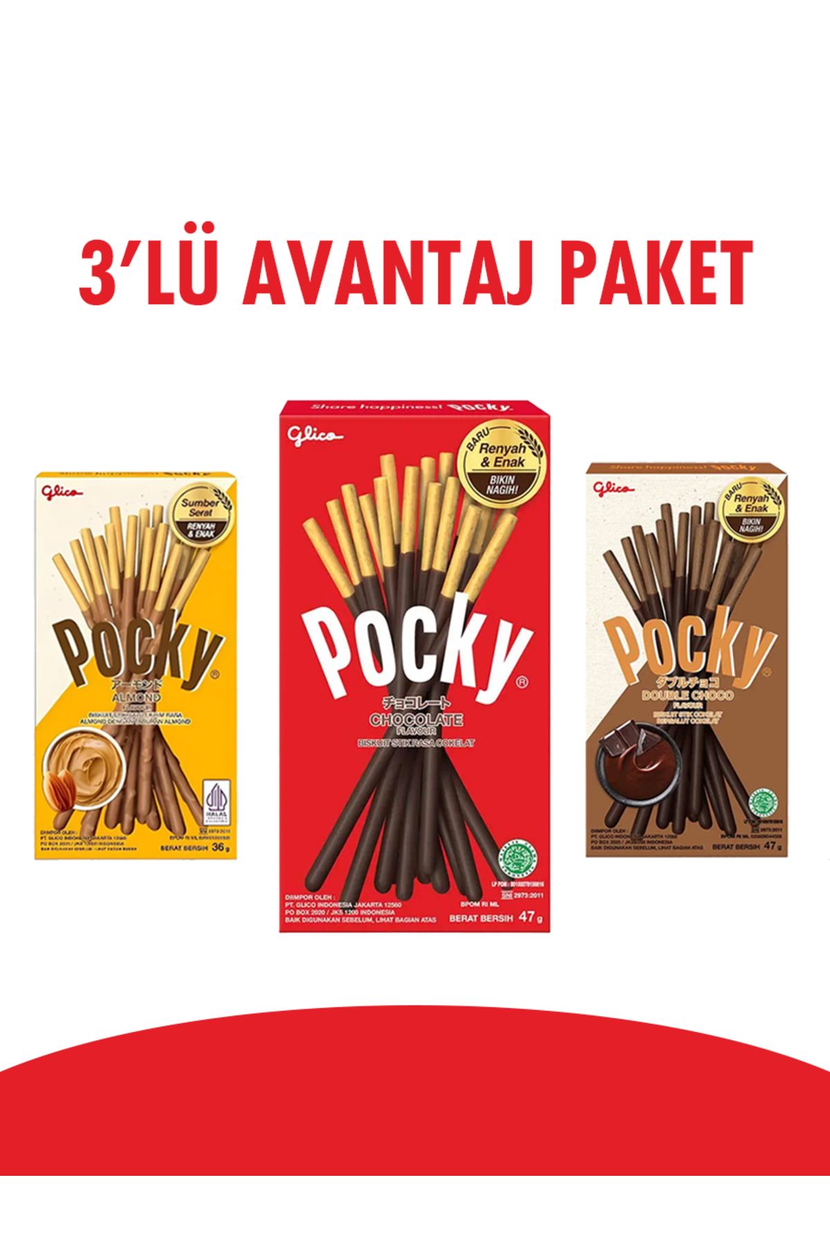 Glico Pocky 3'lü Süper Paket